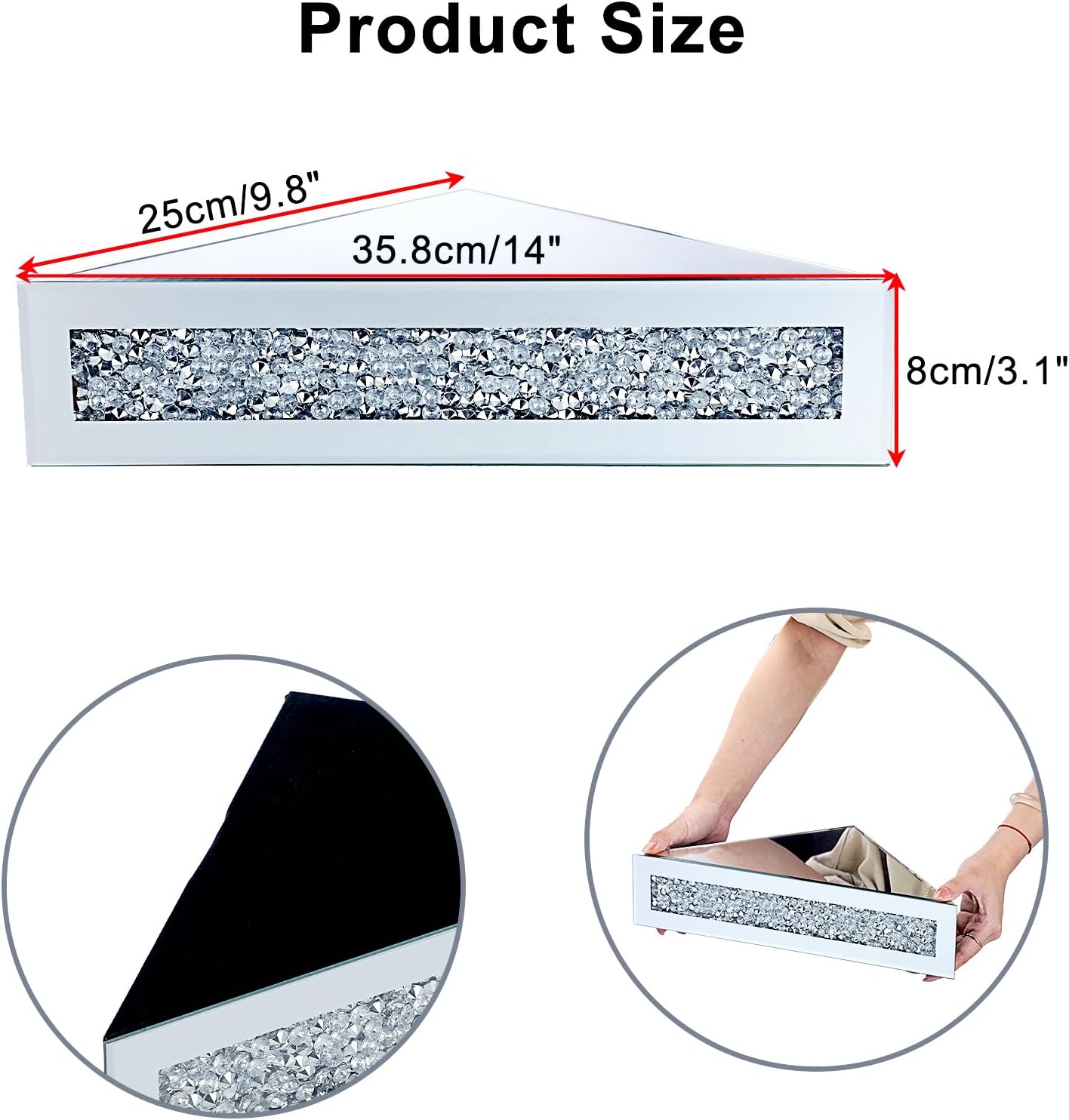 Sumnacon Corner Mounted Floating Shelves 2 Pcs