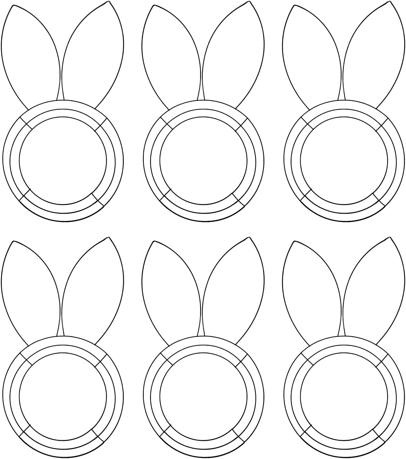 Goodliest 6 Pcs Easter Bunny Wreath Frame for DIY