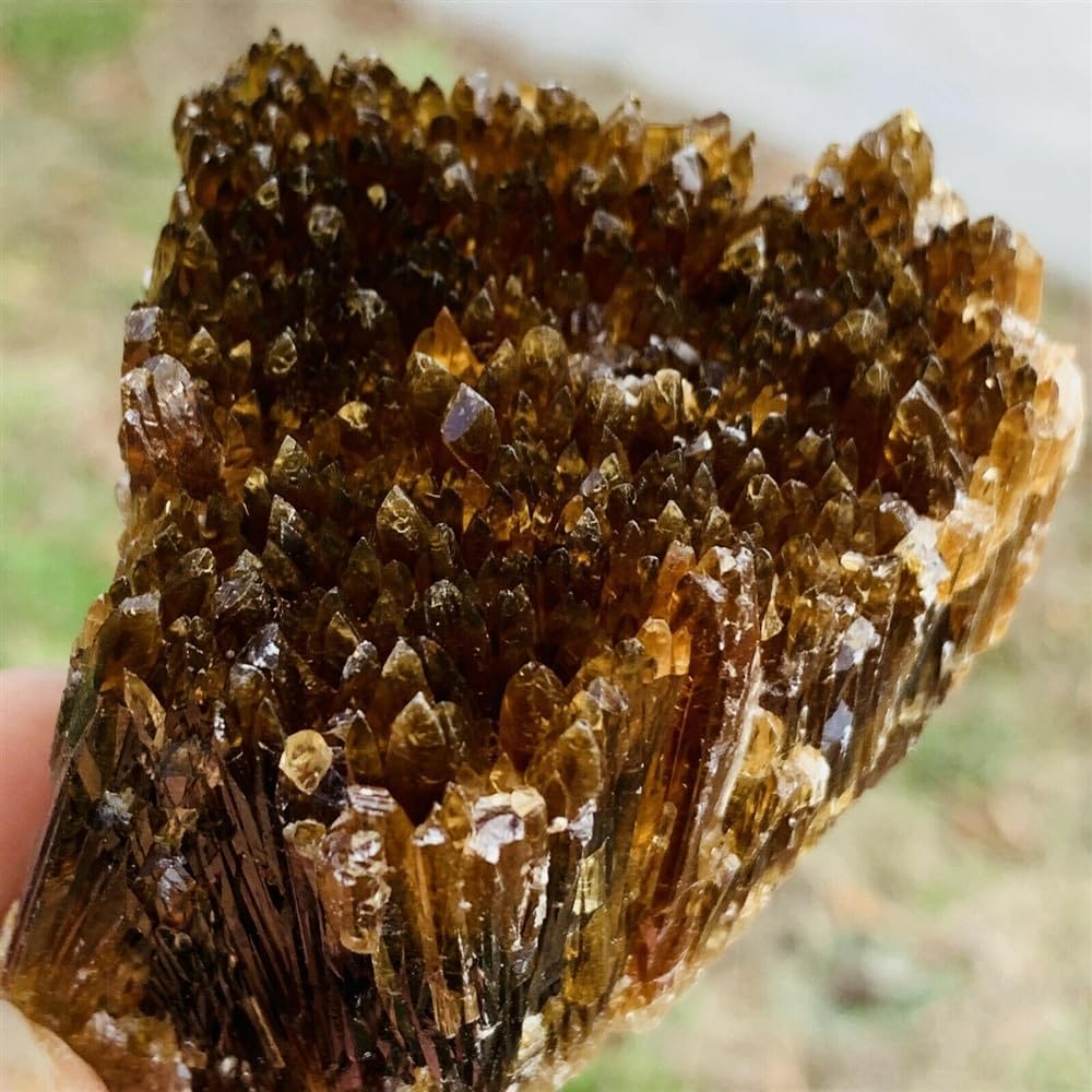 KatLin Natural Amber Calcite Cluster Energy Decoration Stone