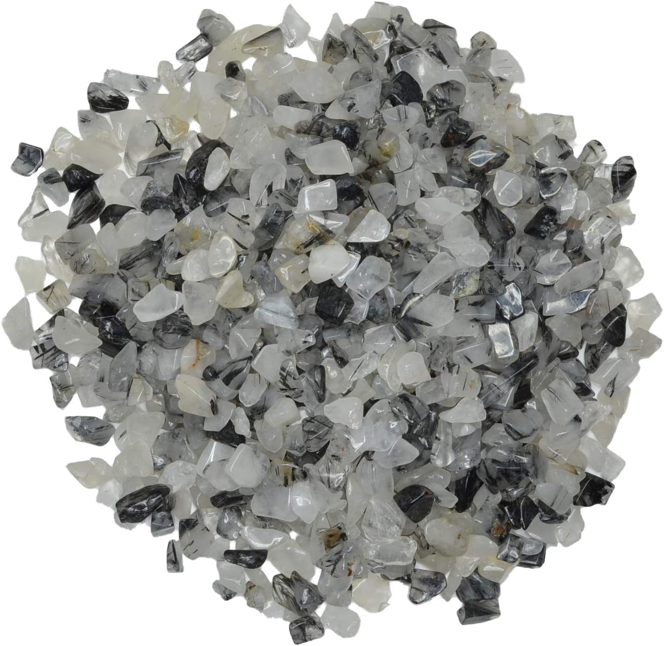 Hypnotic Gems 18 lbs Polished Black Rutilated Quartz Tumbled Stones