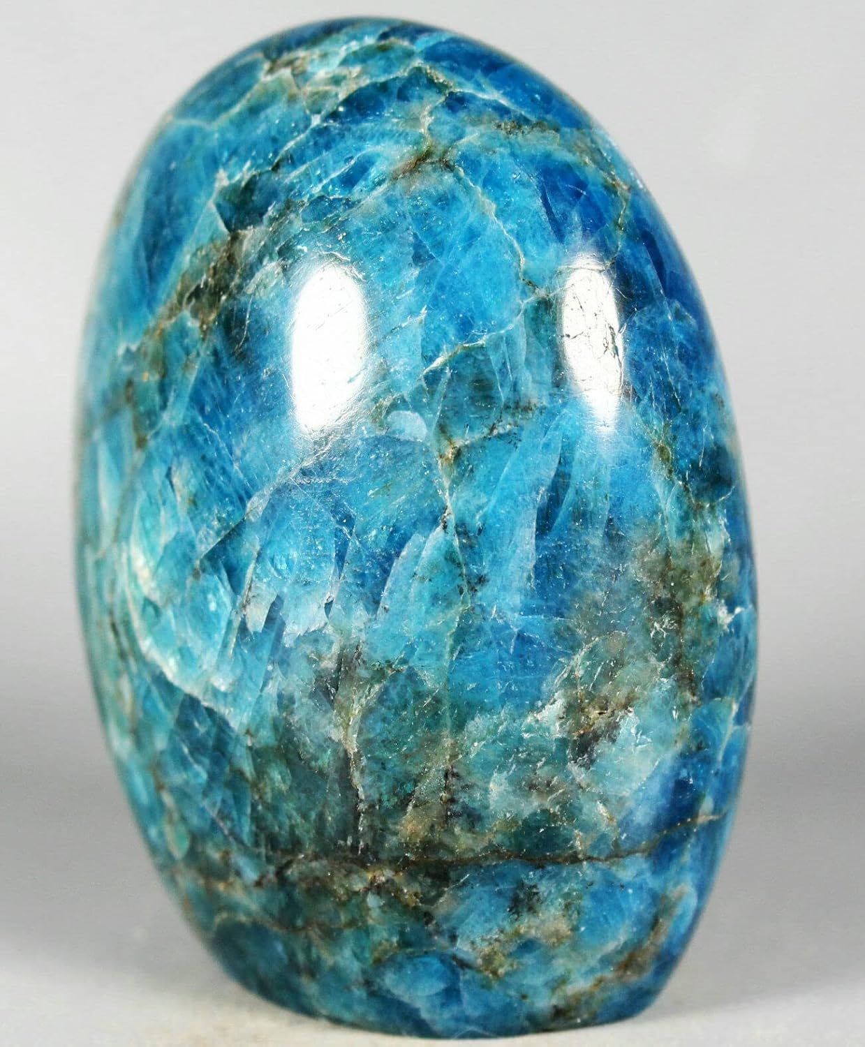 Blue Apatite Crystal Stone - 57 Lb Madagascar Standup Display