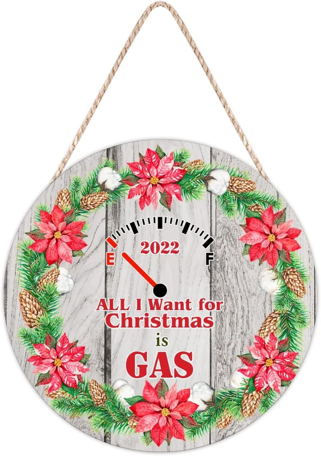 Farmhouse Front Door Hanger Christmas Wreath Funny Wood Sign 10x10