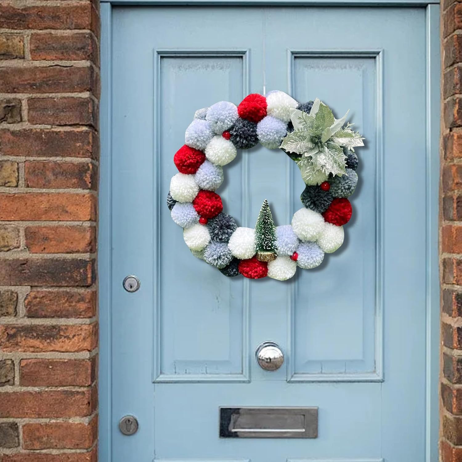1181 Inch Plush Round Ball Wreath Christmas Decor