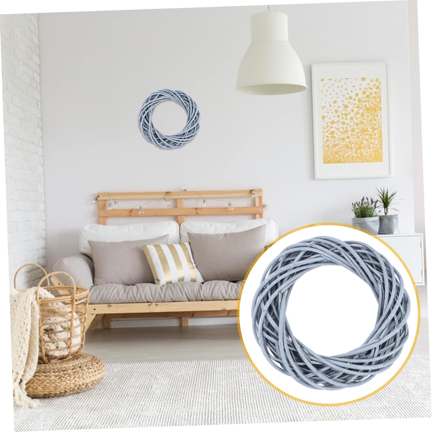 Gogogmee Willow Wreath DIY Rattan Garland Door Decor