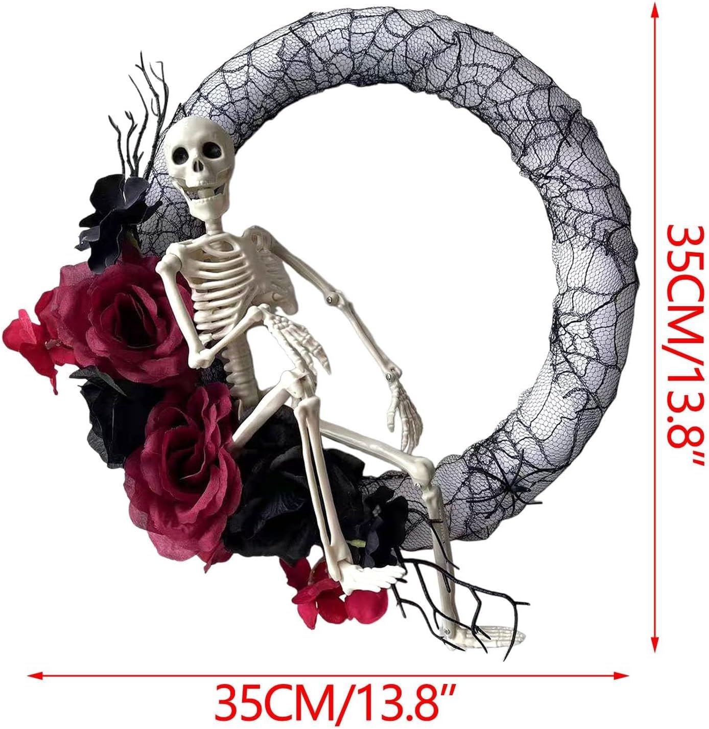 Halloween Scary Skeleton Wreath for Front Door