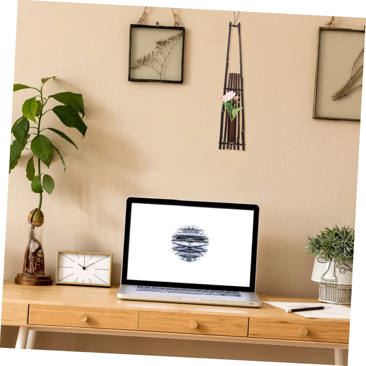 Chinese Style Wall Flower Vase Vintage Ceramic Decor