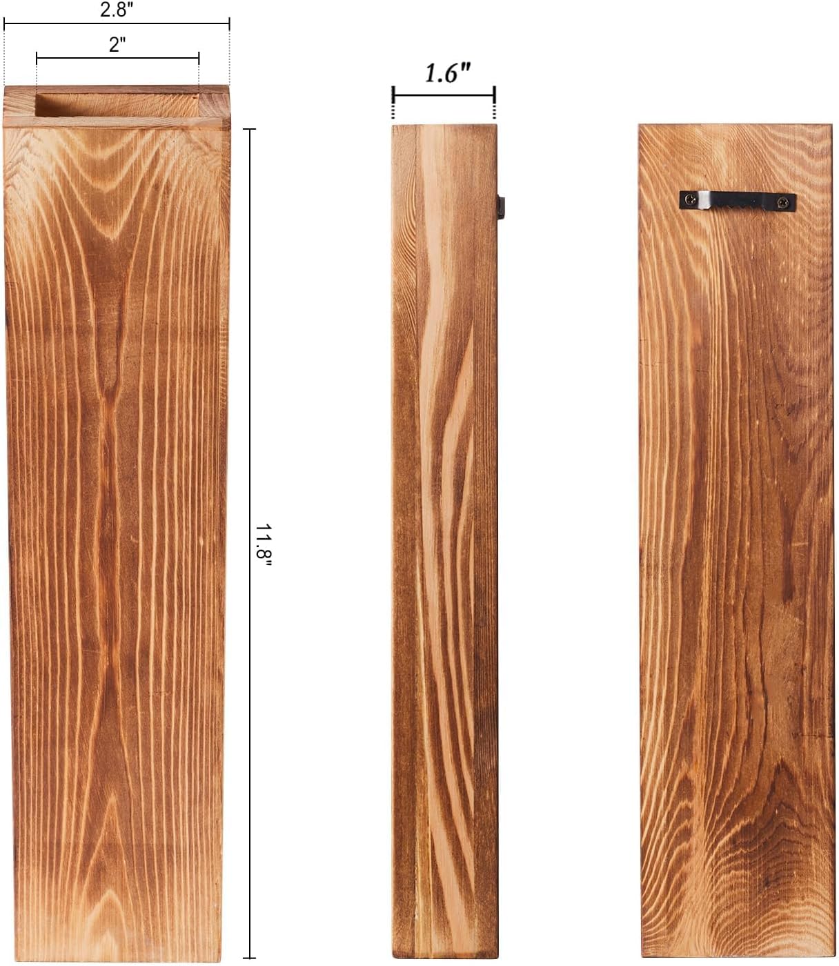 3-Pack Wooden Wall Planter with Artificial Plants