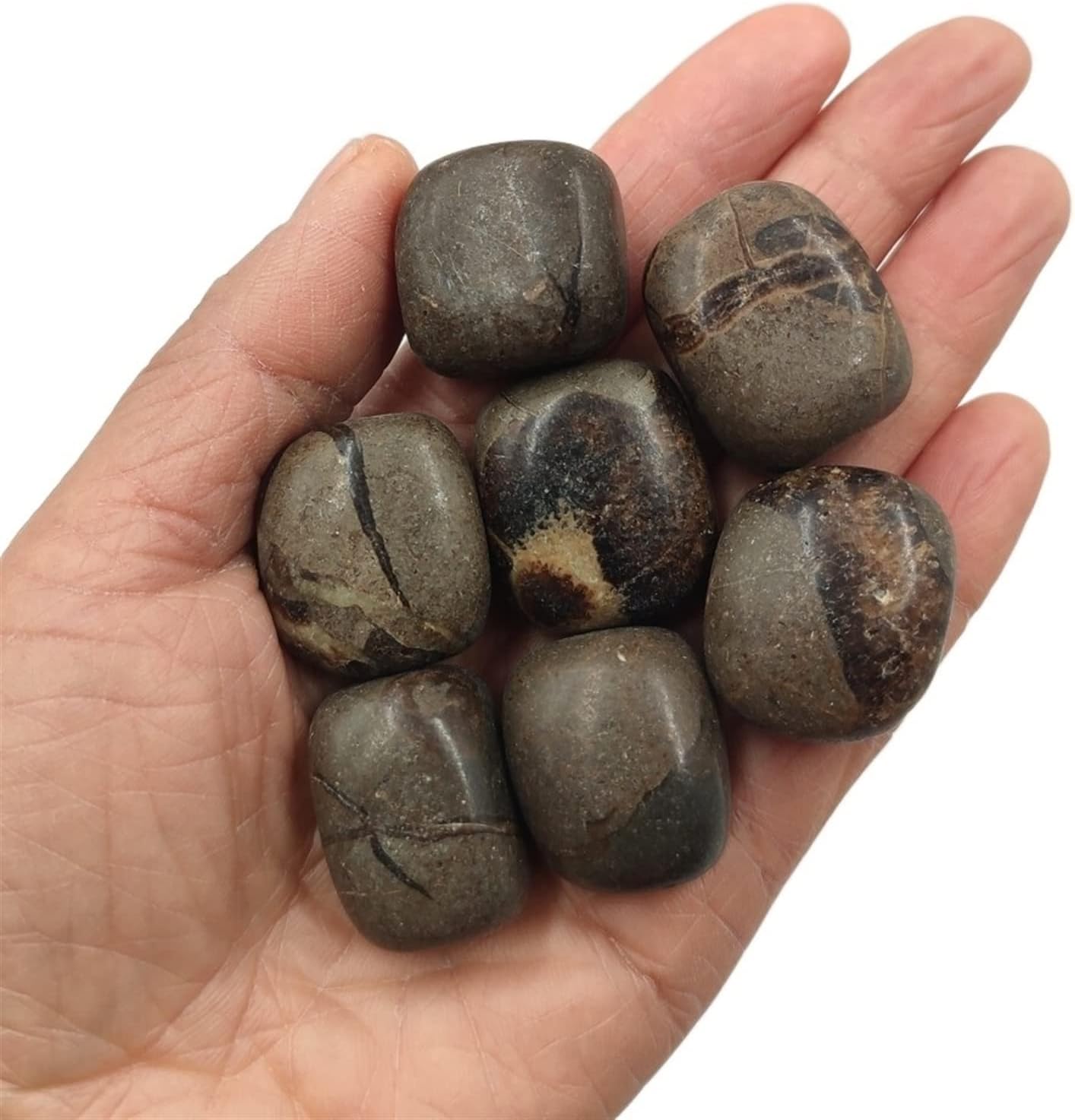 AMHIL Natural Dragon Septarian Tumbled Stones Crystal Polished Gemstone Specimen Home Decoration Gift