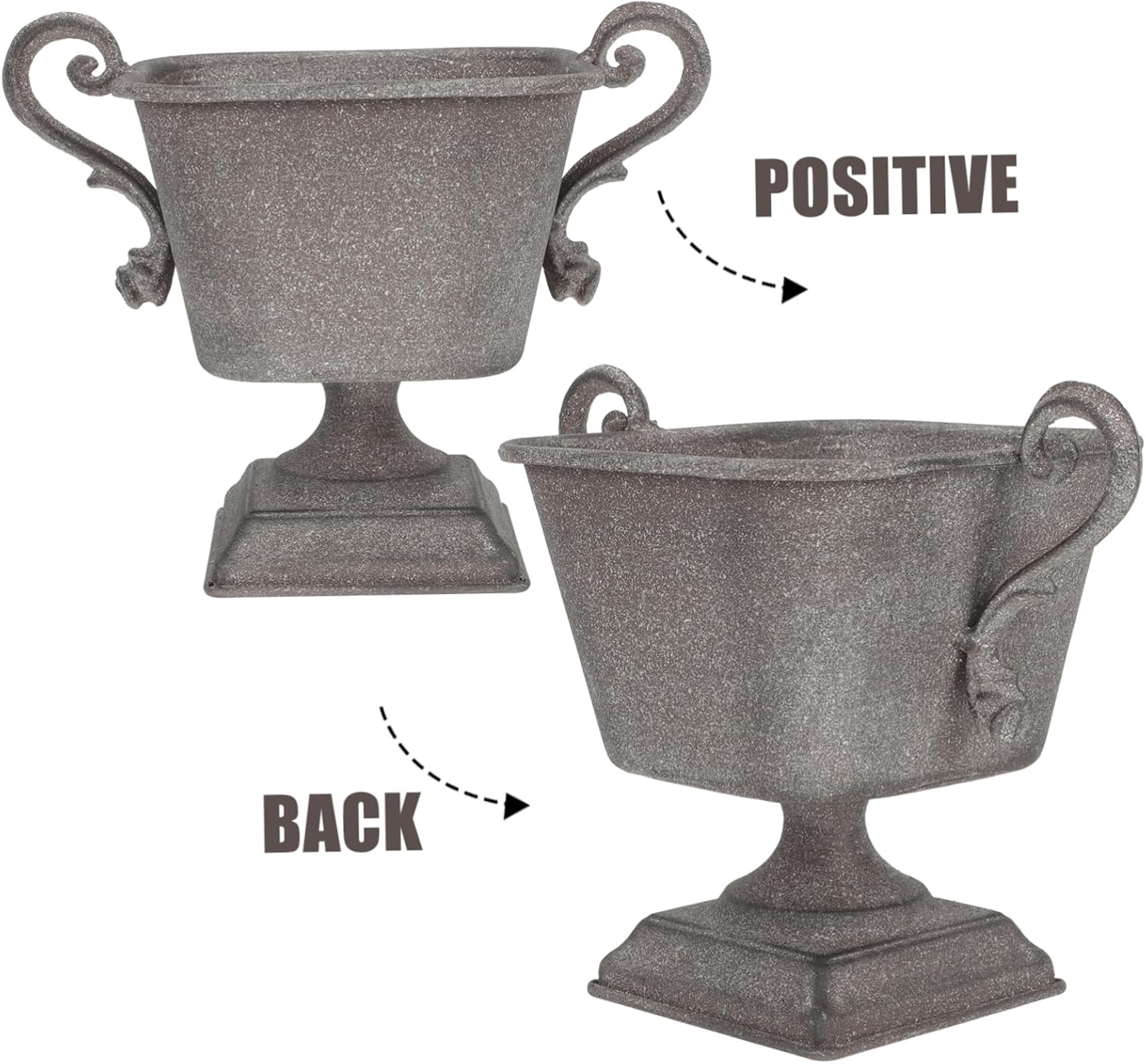 VICASKY Vintage Iron Flower Pot Grey
