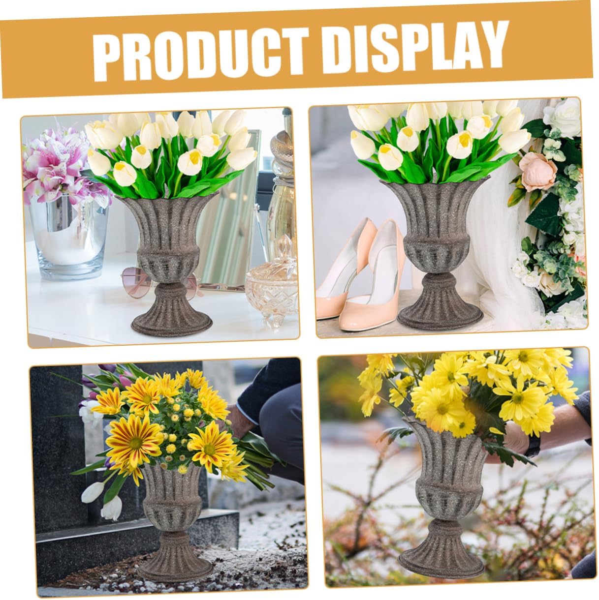 Vintage Style Decorative Metal Flower Vase for Home Table Centerpiece