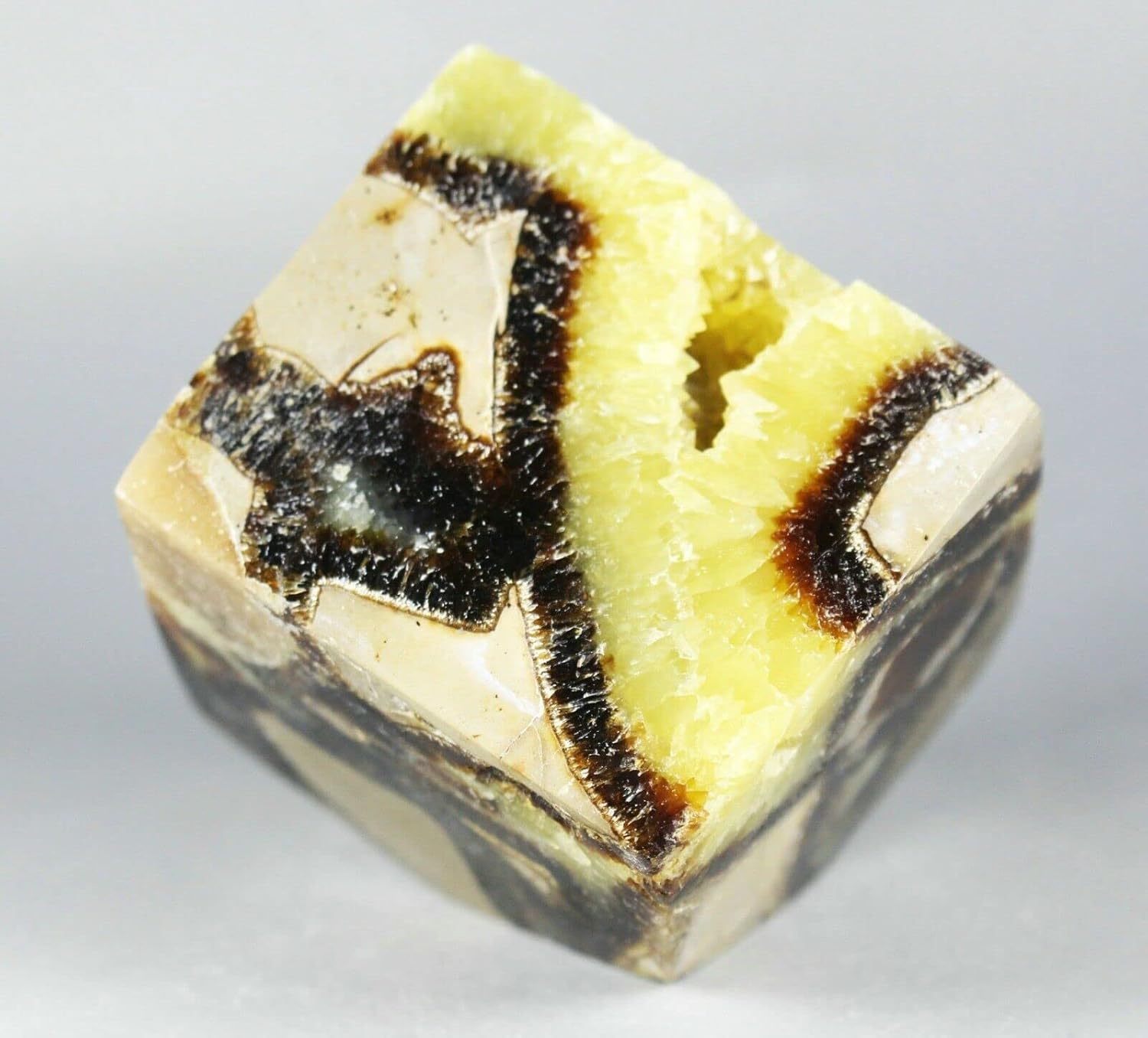 Polished Dragon Septarian Cube Reiki Stone 310G