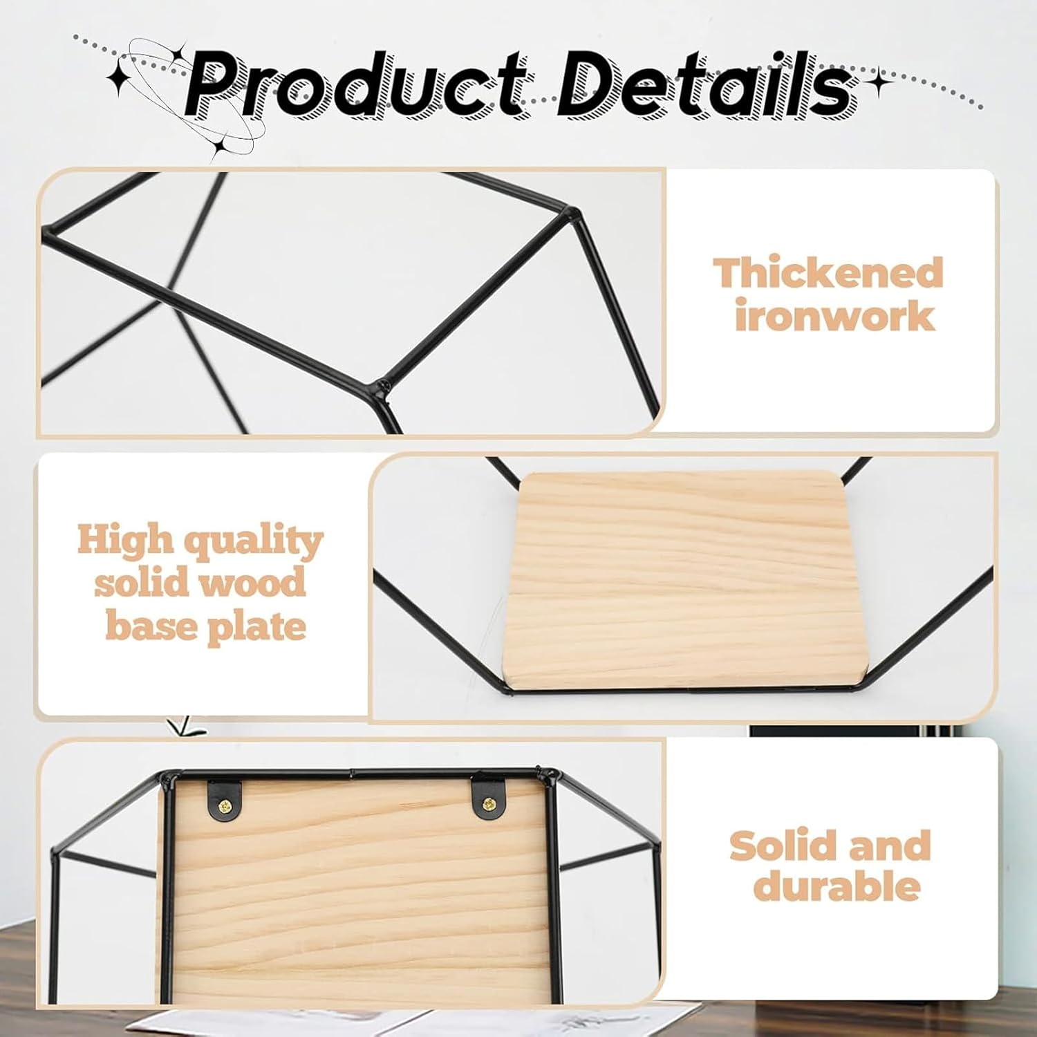 Metal Hexagonal Floating Wall Shelf - Modern Storage Decor