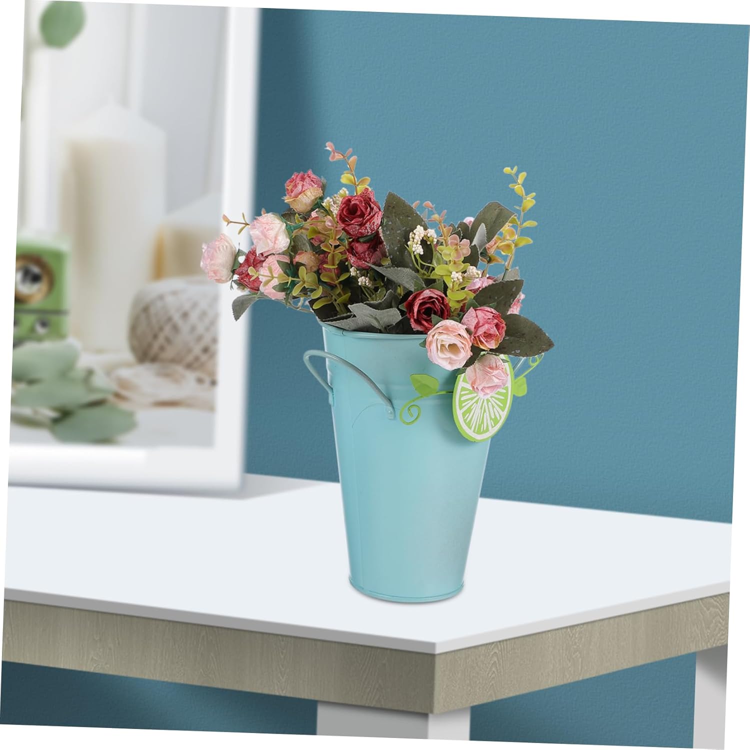 Milisten Iron Flower Vase for Dried Flowers Rustic Decor