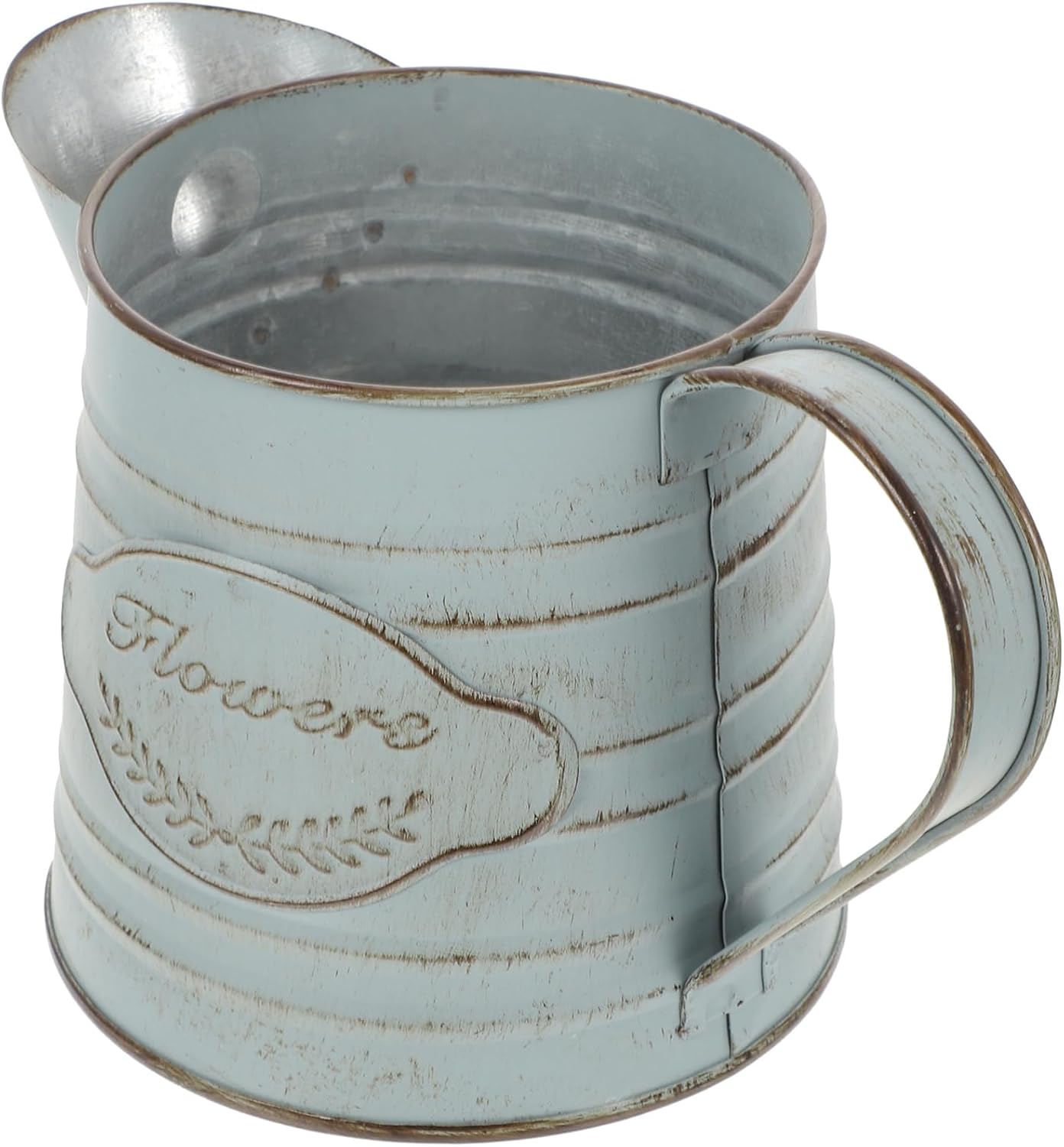 Vintage Iron Vase for Rustic Decor and Flower Arrangements