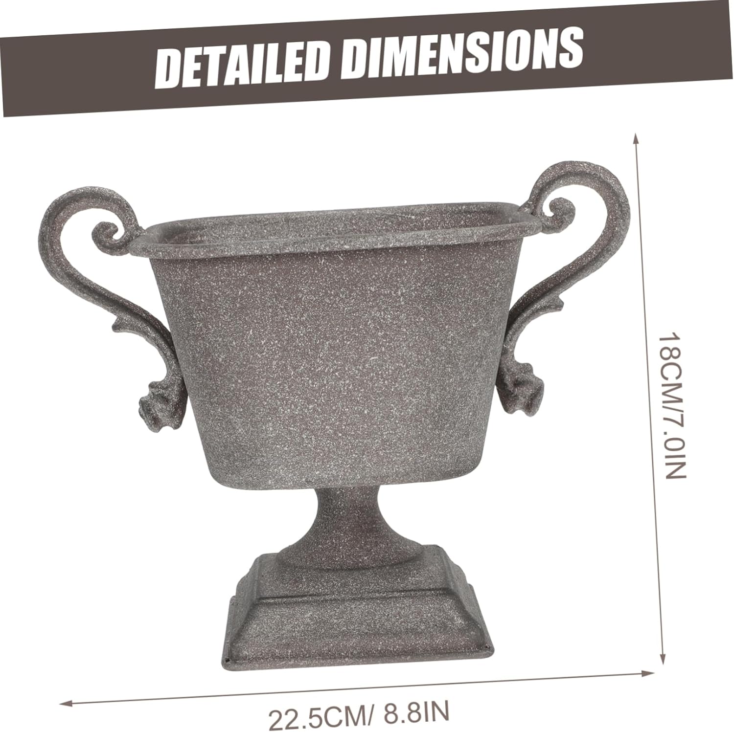VICASKY Vintage Iron Flower Pot Grey