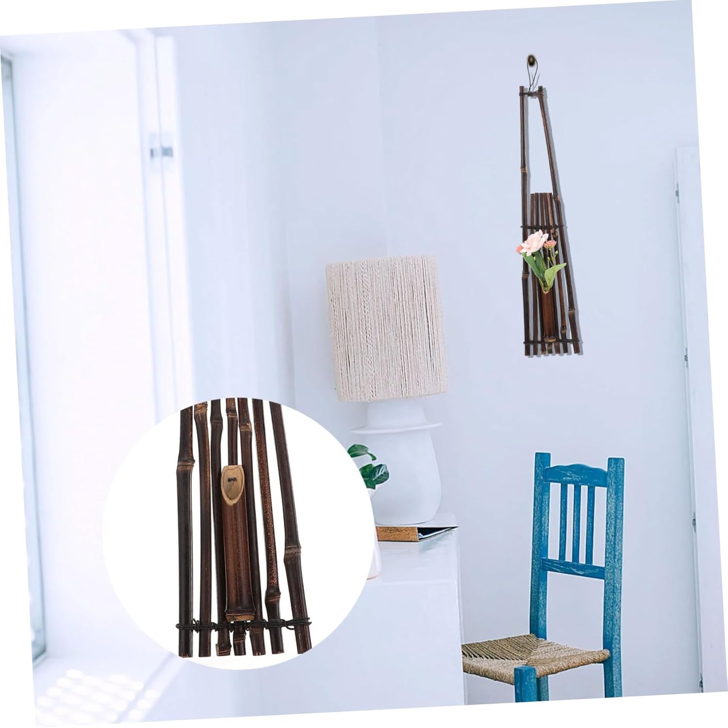 Zerodeko Vintage Bamboo Flower Vase for Wall and Home Decor