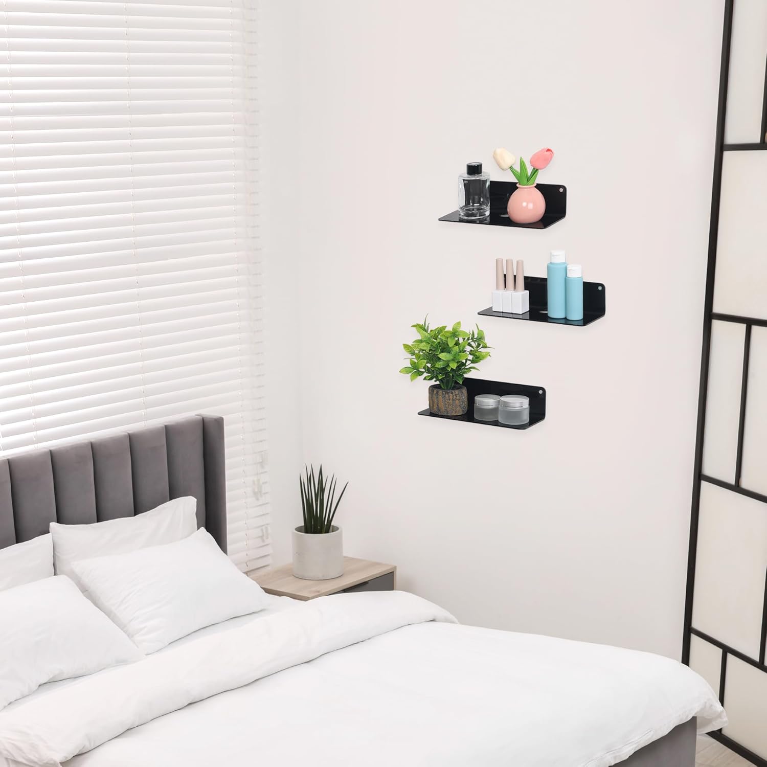DRMHM Acrylic Floating Shelves 9x4in Black