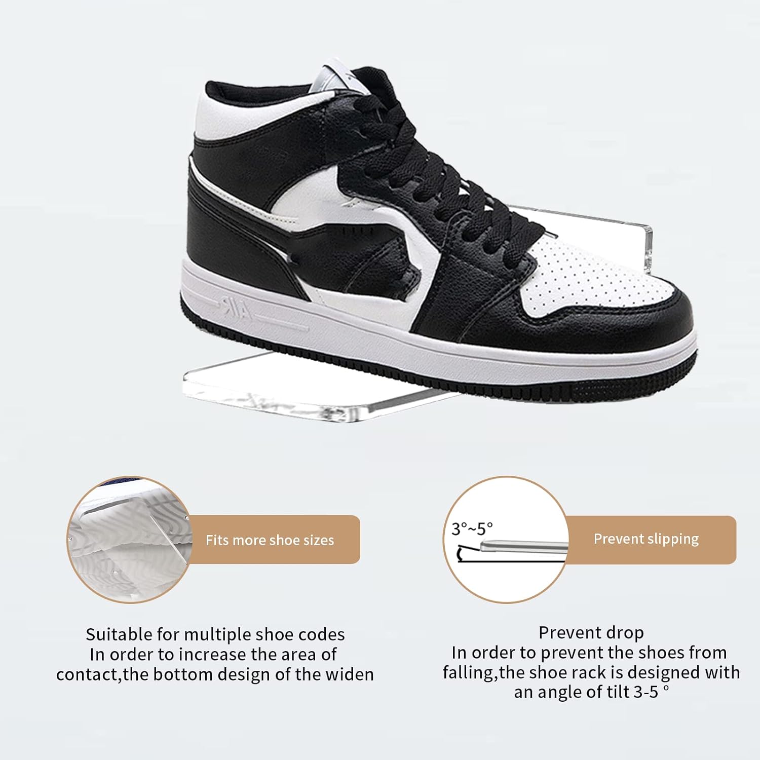 Floating Shoe Display Shelves Set of 6 Clear Acrylic Sneaker Wall Organizer