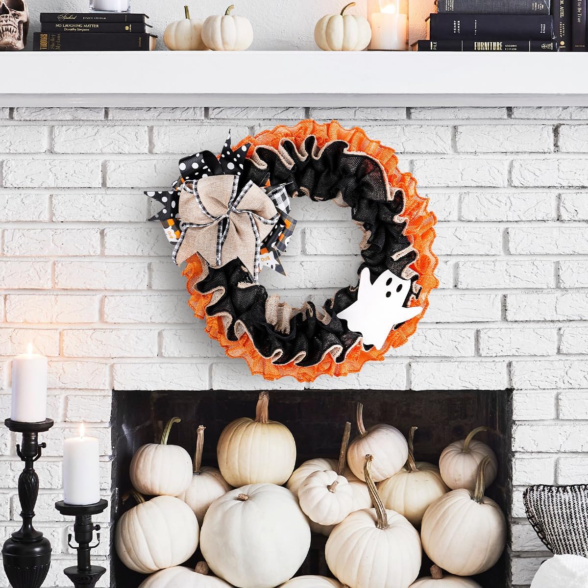Vimoocla Halloween Boo Ghost Wreath for Front Door