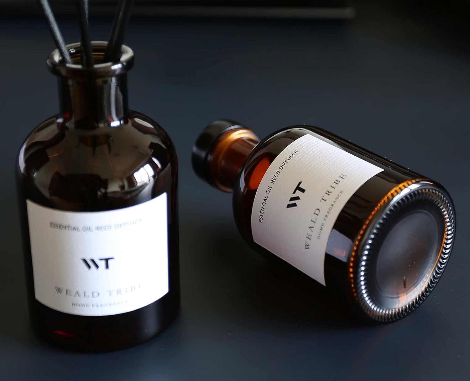 WEALD TRIBE Reed Diffuser Set for Bathroom Shelf Decor