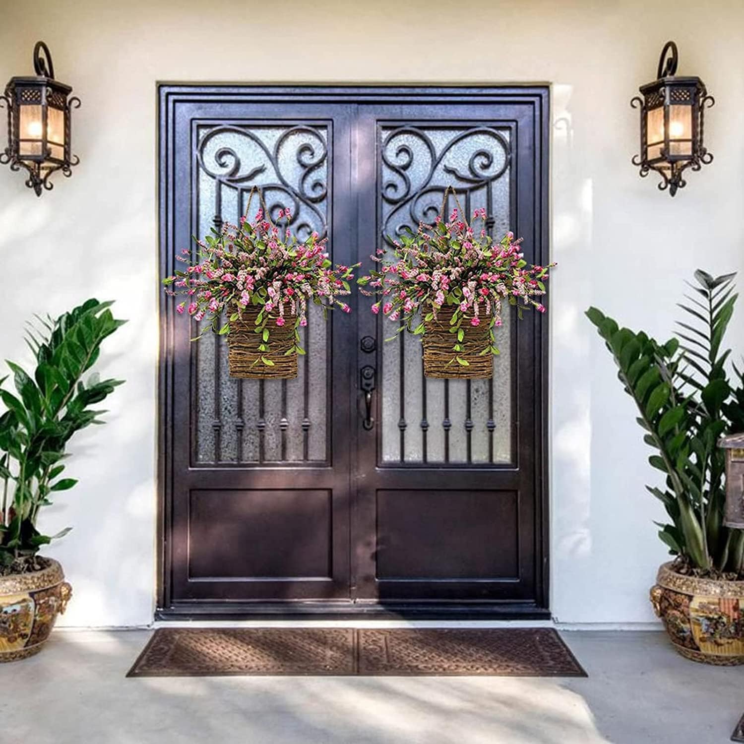 2025 New Basket Wreath Cream Hydrangea Front Door Decor