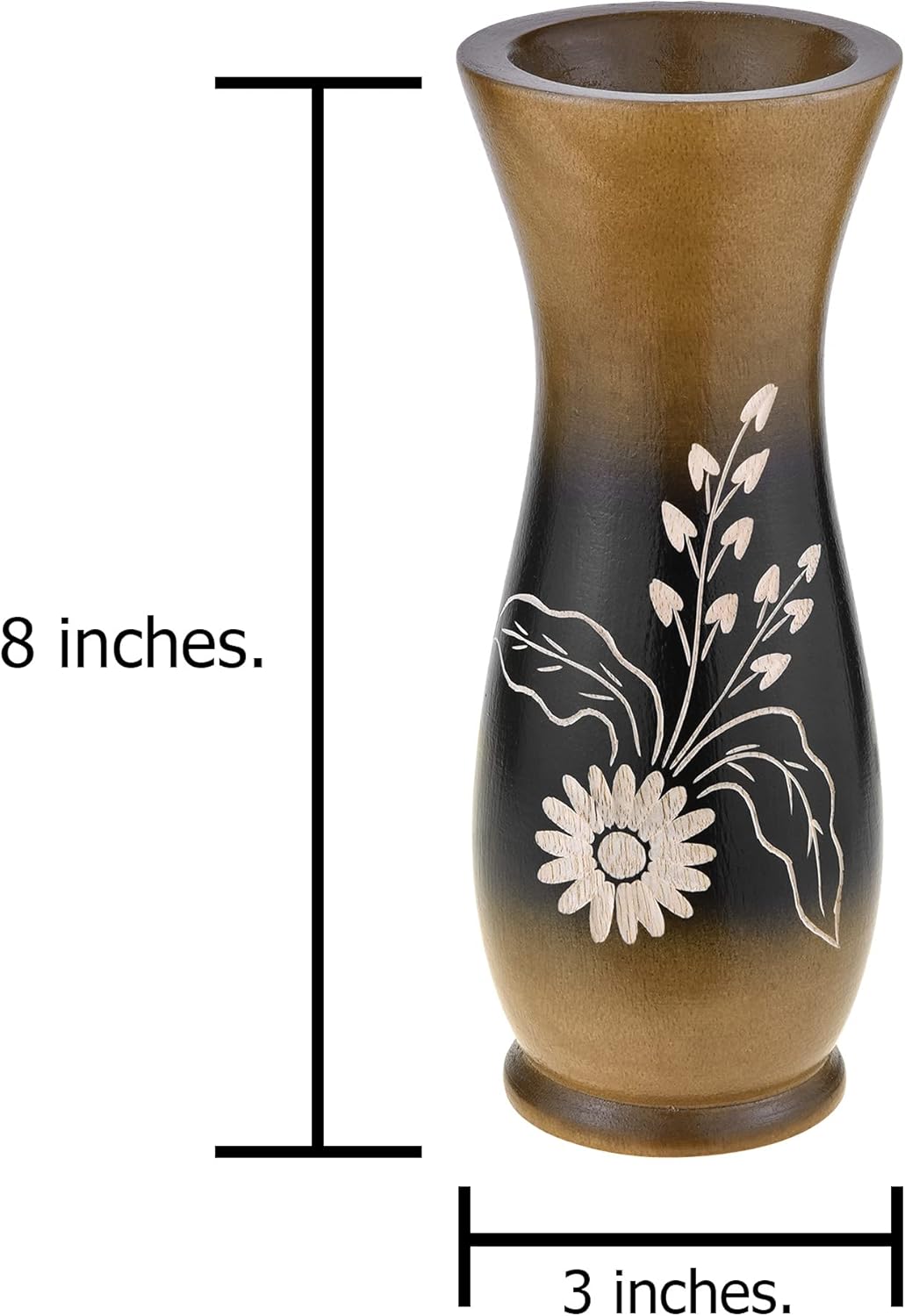 AeraVida 8 Inch Mango Tree Wood Vase