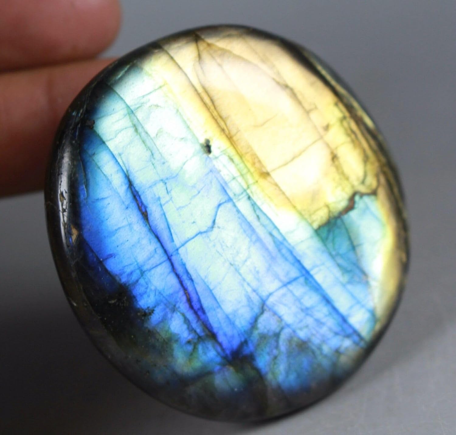 72G Royal Blue Yellow Flash Labradorite Spectrolite Form Stones