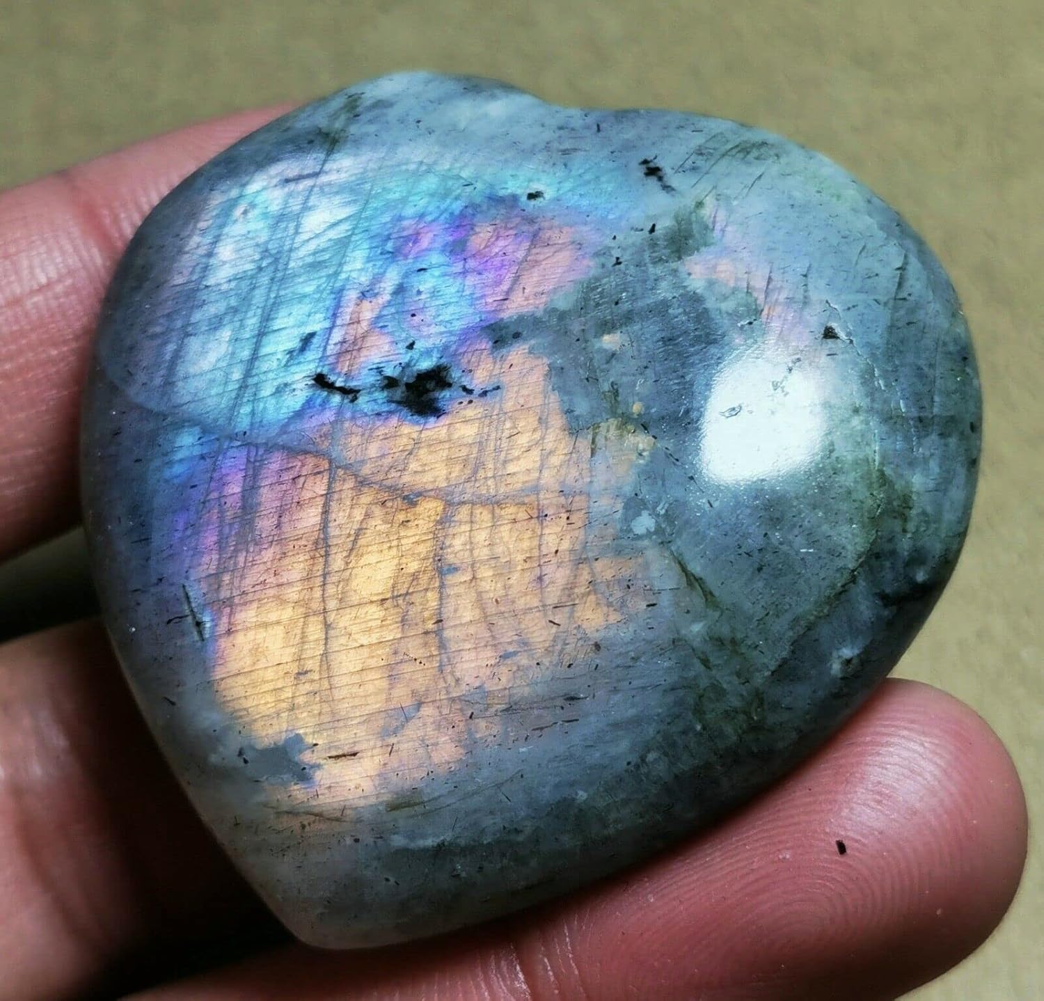 Rainbow Purple Flash Labradorite Reiki Healing Stone