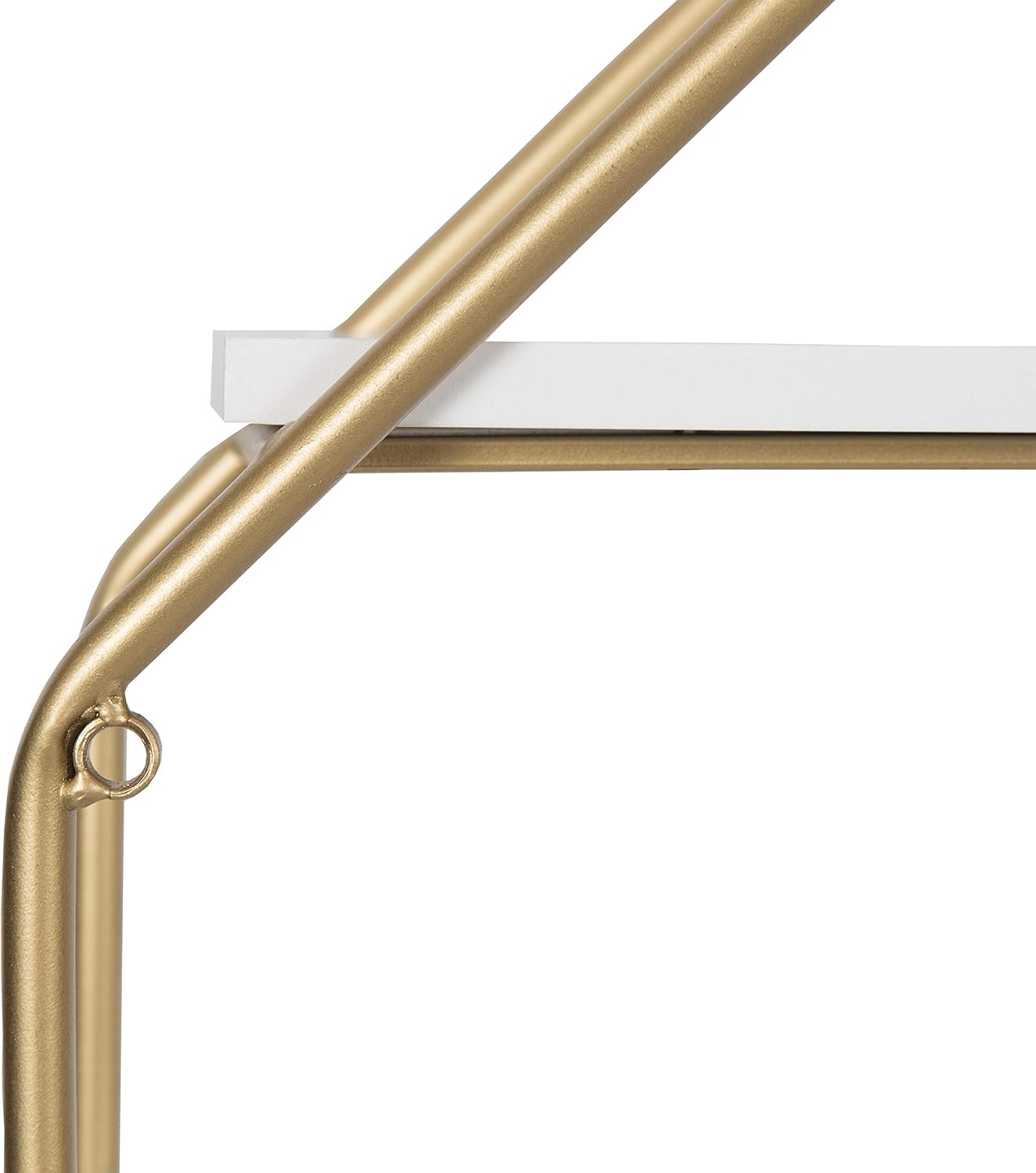 Kate and Laurel Lintz Octagon Floating Wall Shelves with Gold Frame