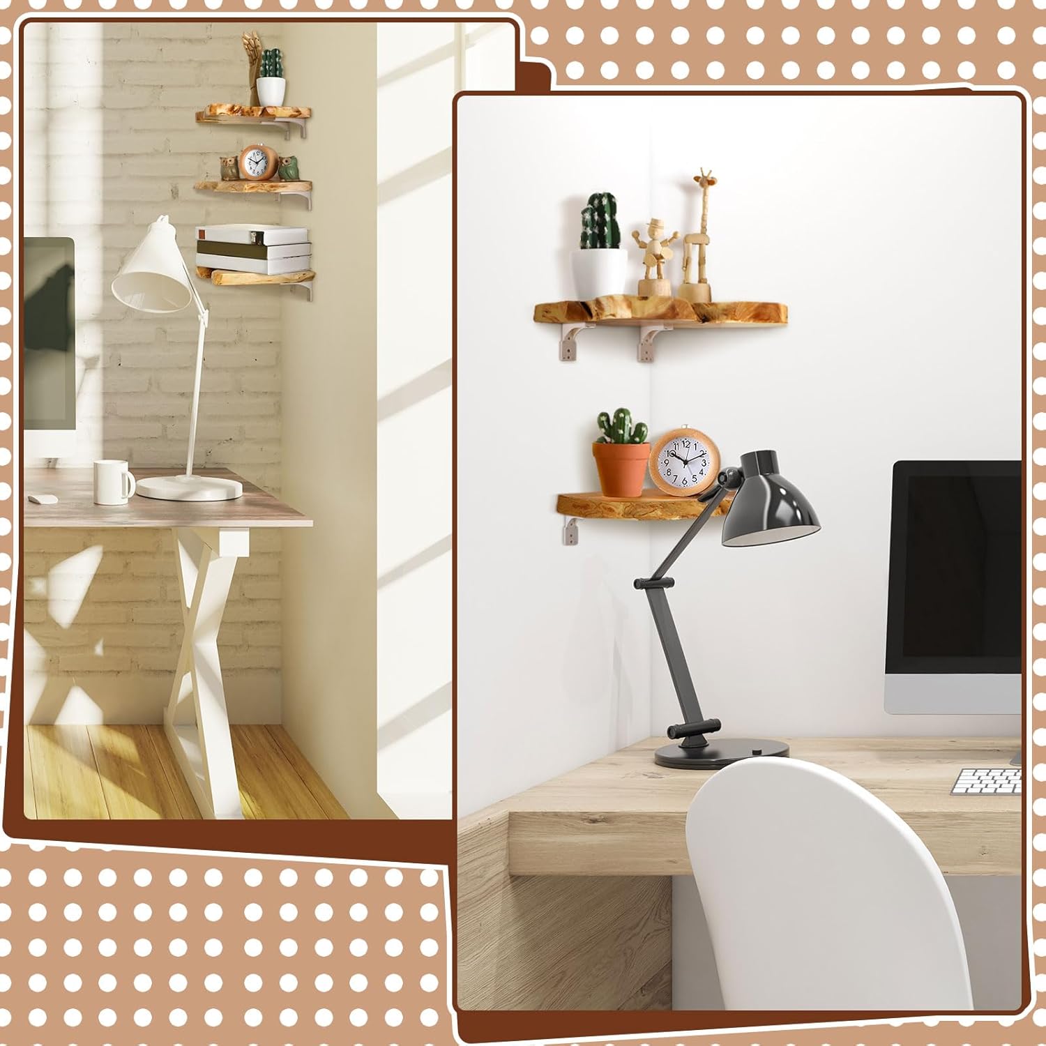 Pinkunn 3 Pcs Floating Shelves for Wall Mounting