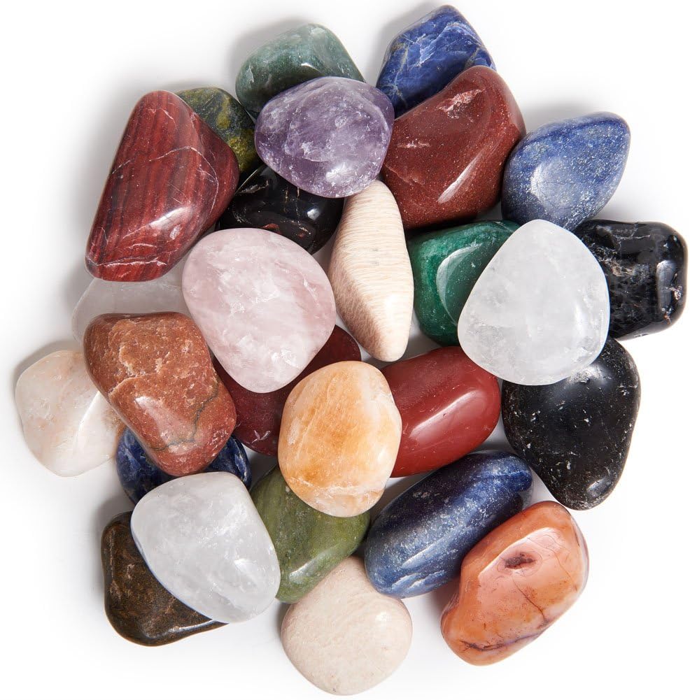 2 lbs Tumbled Natural Brazilian Stone Mix - Large
