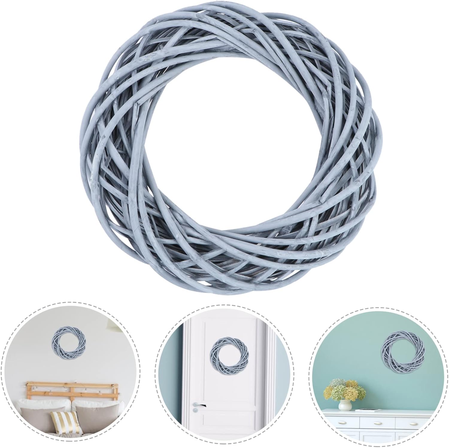 Gogogmee Willow Wreath DIY Rattan Garland Door Decor