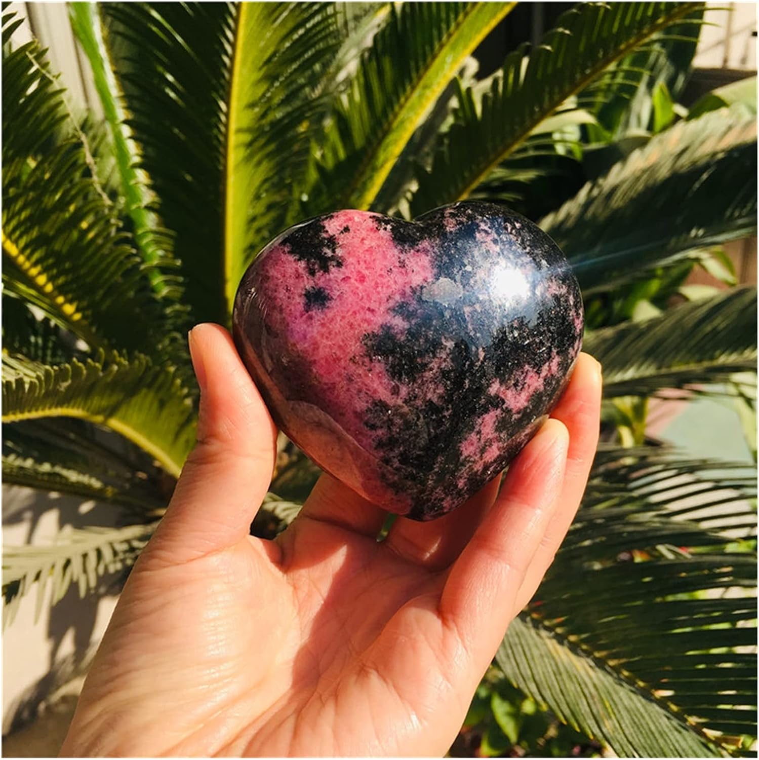 PEKMAR Natural Quartz Stone Crystal Heart Home Decoration