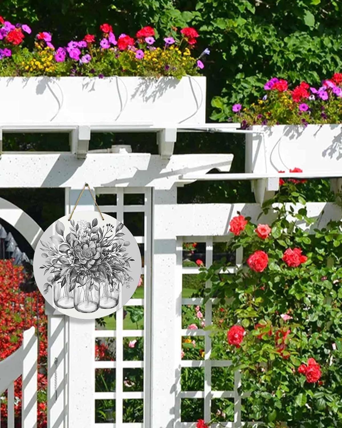 Welcome Sign for Front Door Gray Eucalyptus Wreath Door Hanger