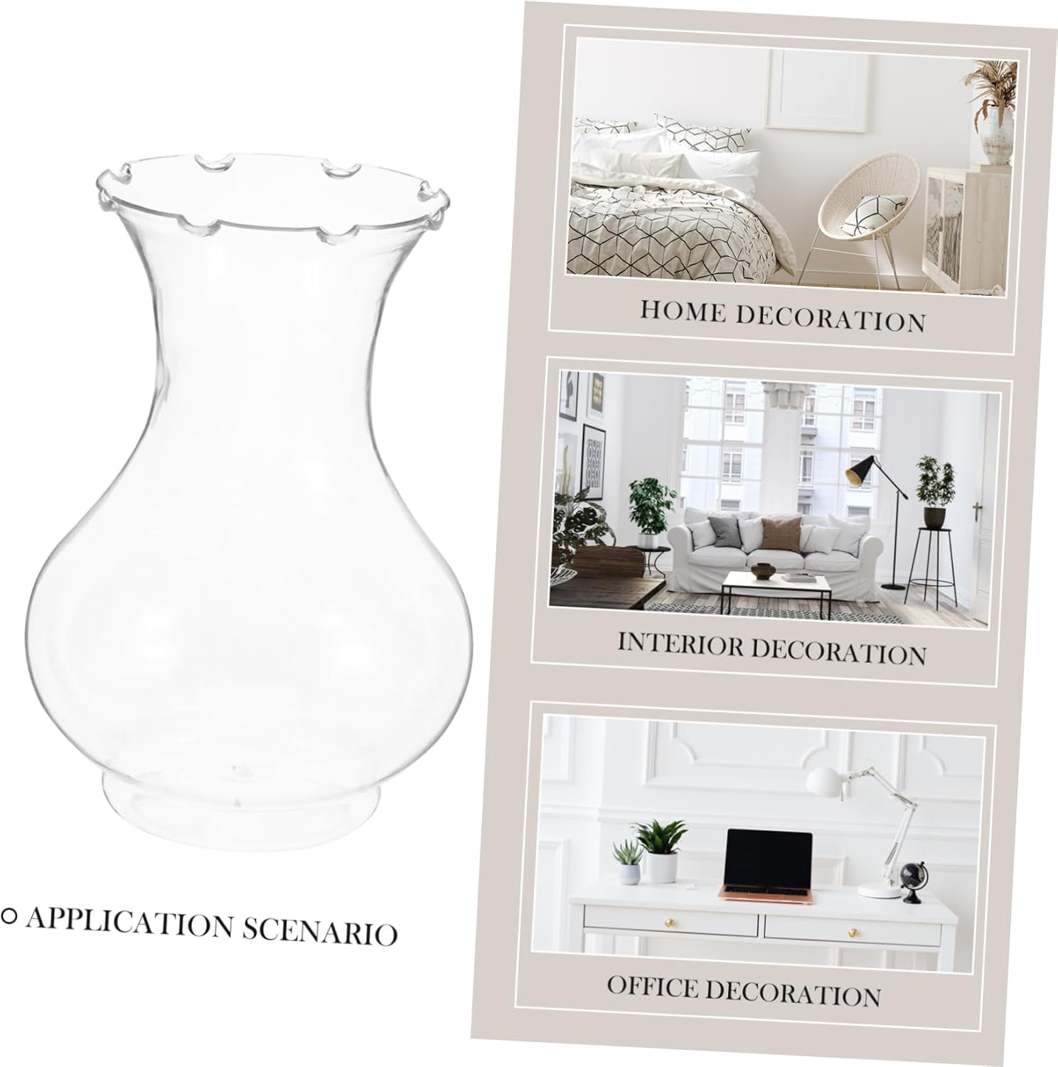 4pcs Clear Plastic Hydroponic Plant Vase for Home Decor
