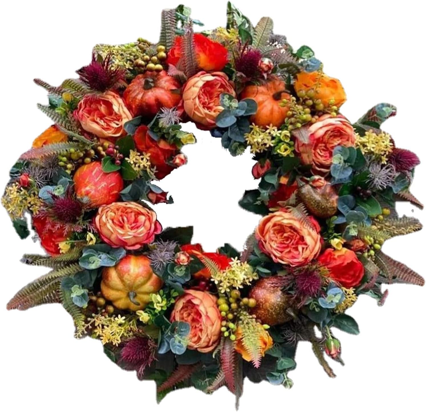 Fall Peony Door Wreath for Farmhouse Decor and Festivals