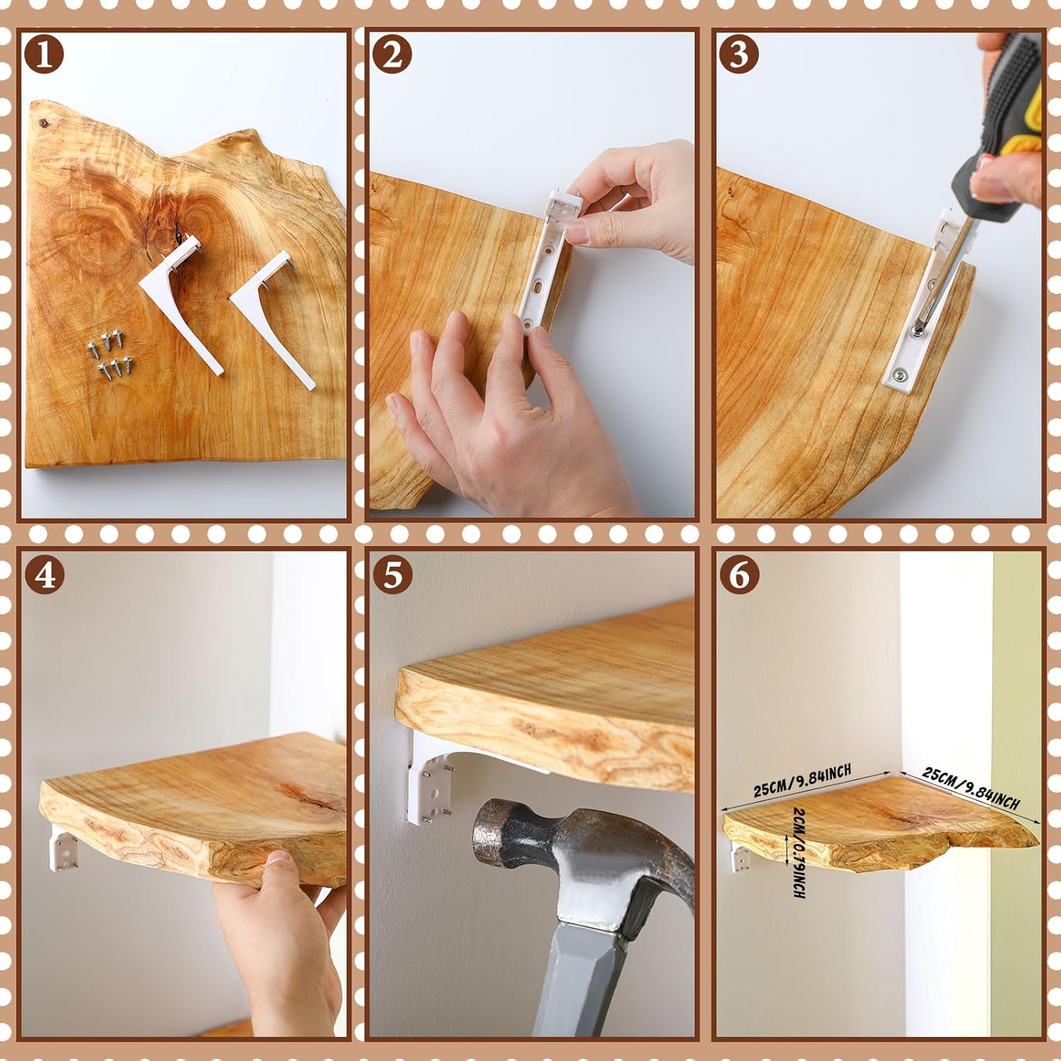 Pinkunn 3 Pcs Floating Shelves for Wall Mounting