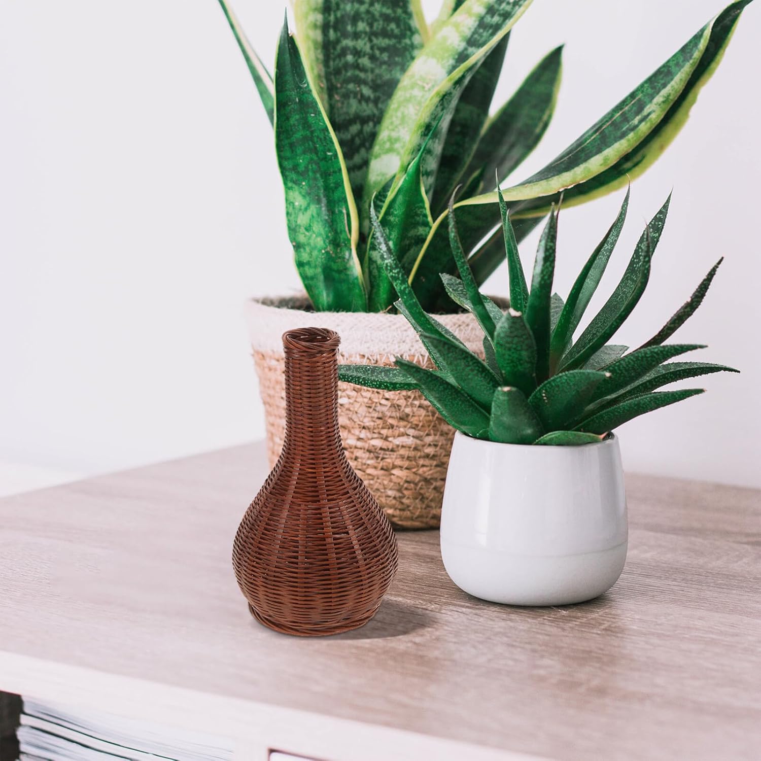 Alipis Rattan Vase for Home Office Decor