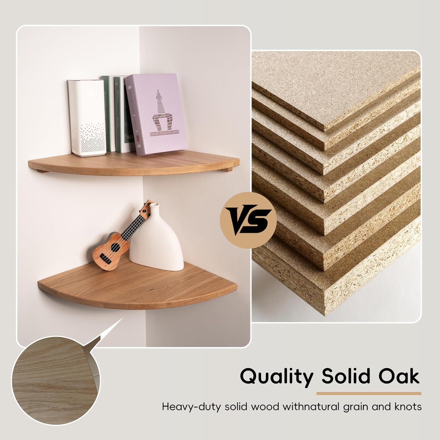 Floating Corner Shelves Oak 8 2-Pack