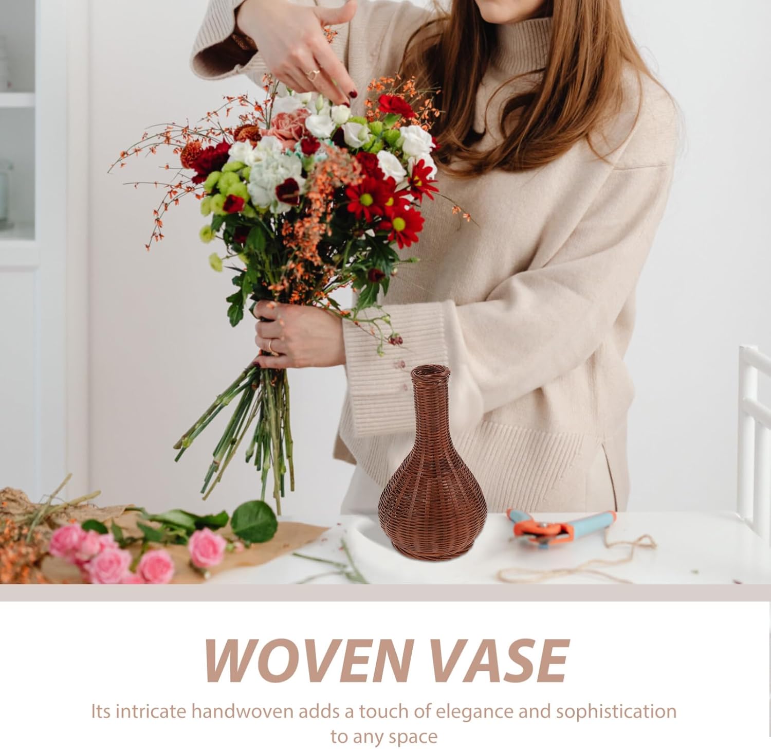 Alipis Rattan Vase for Home Office Decor