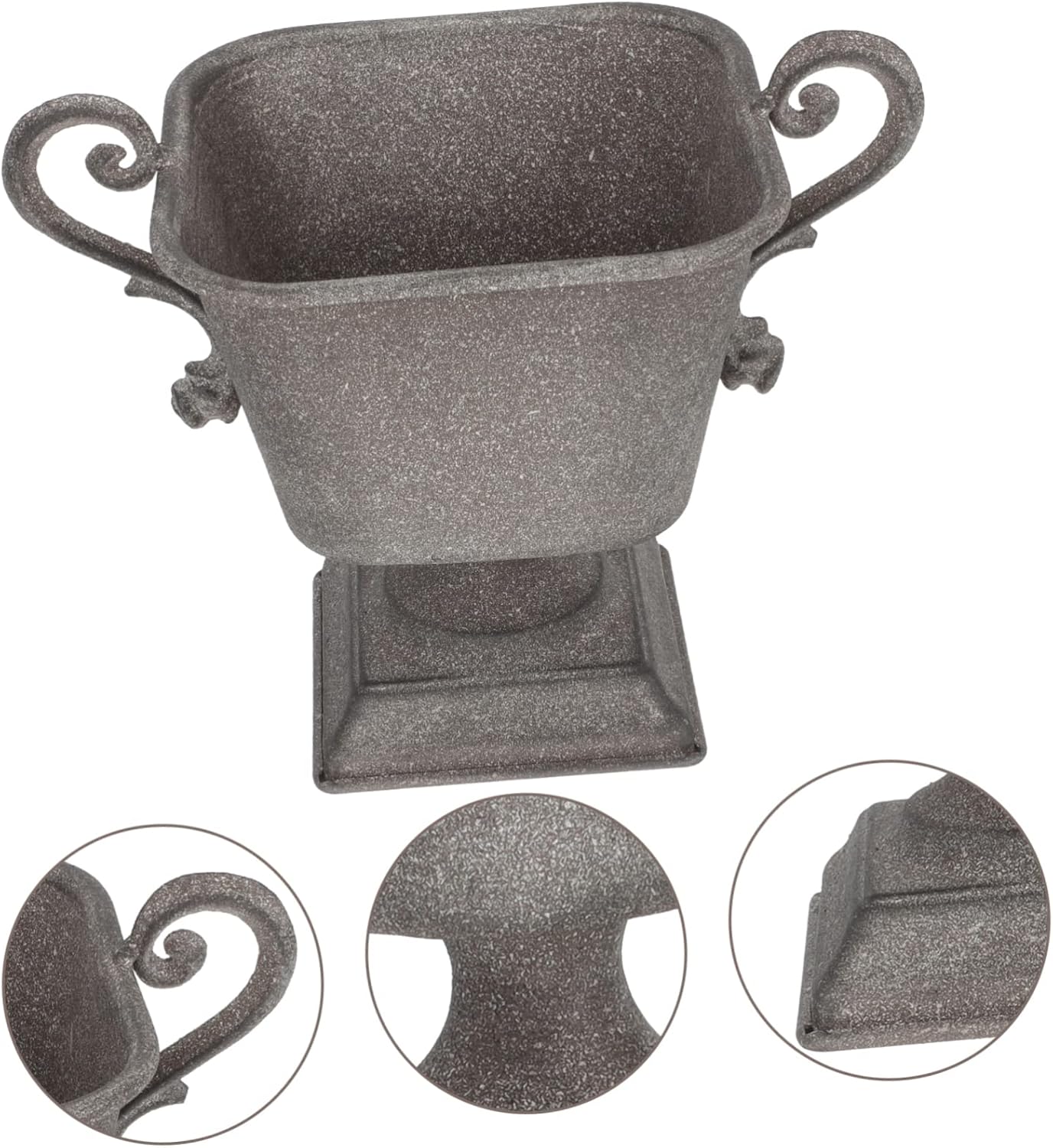 VICASKY Vintage Iron Flower Pot Grey