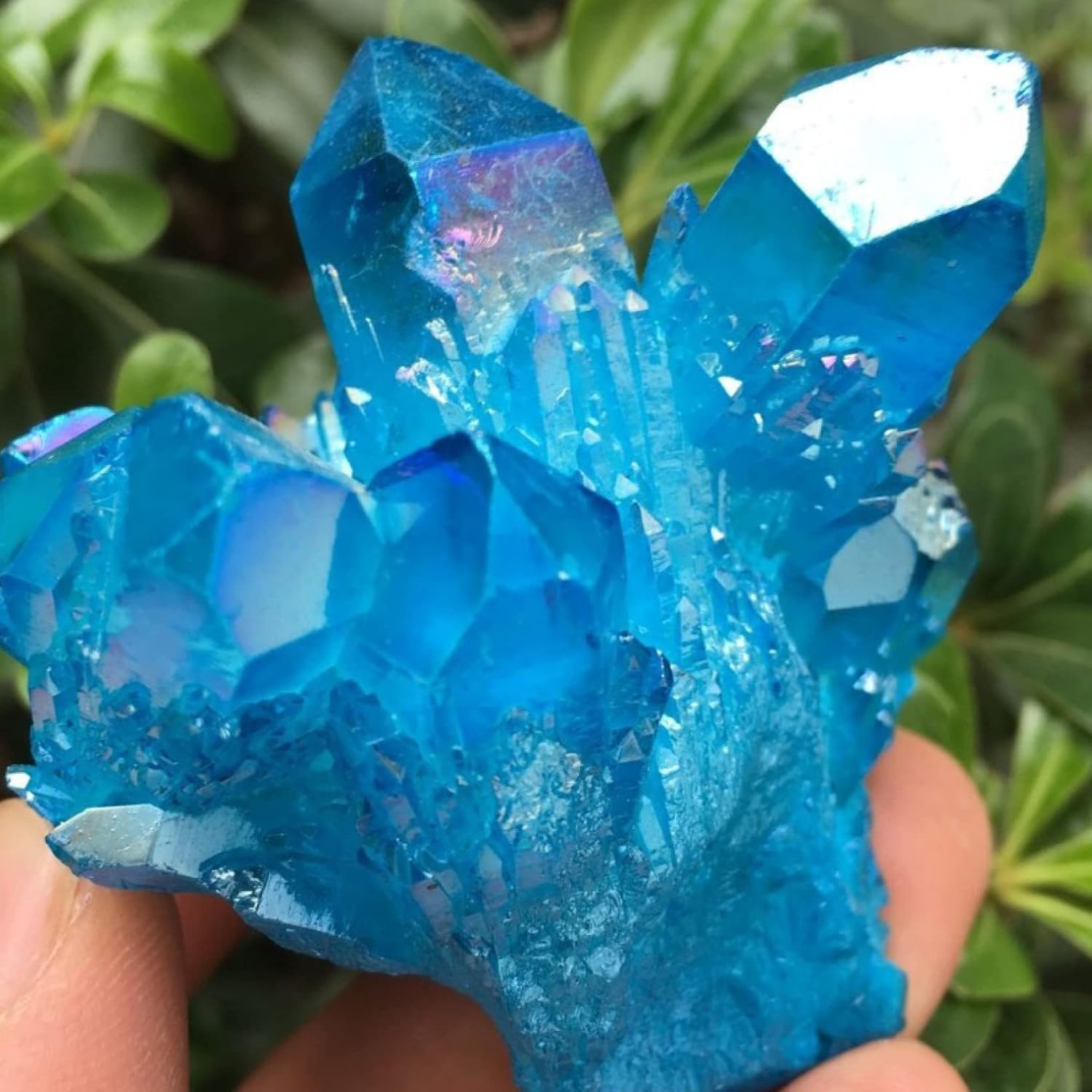 Blue Angel Aura Crystal Cluster Ornament Decor Gift