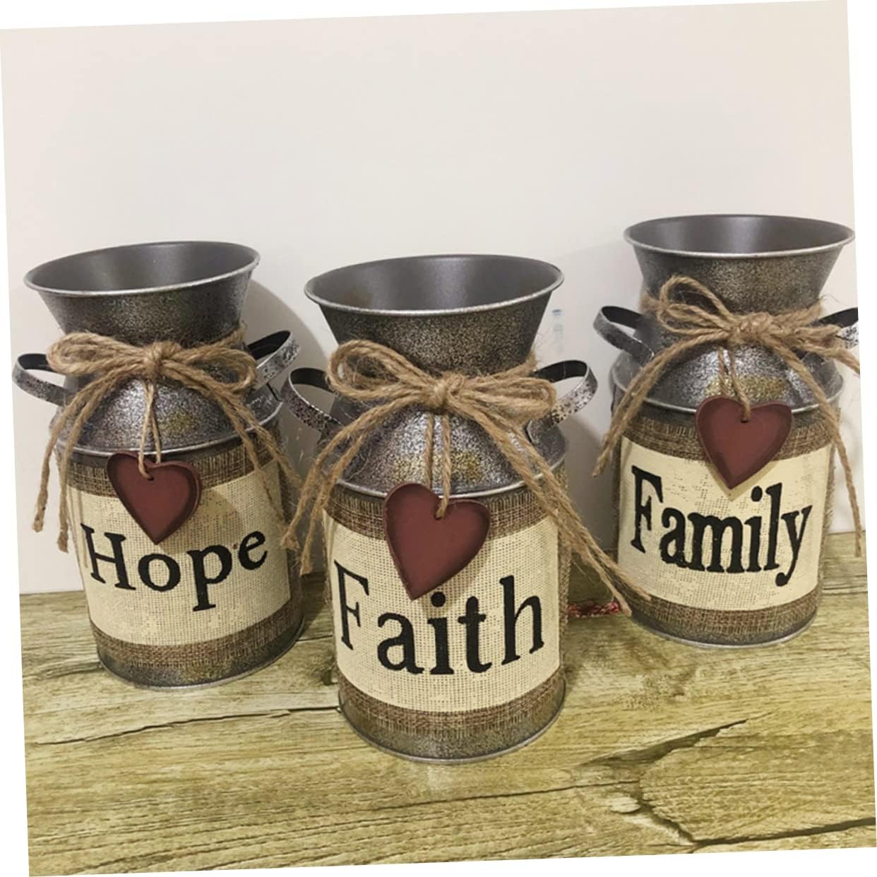 Rustic Iron Flower Vase for Farmhouse Decor