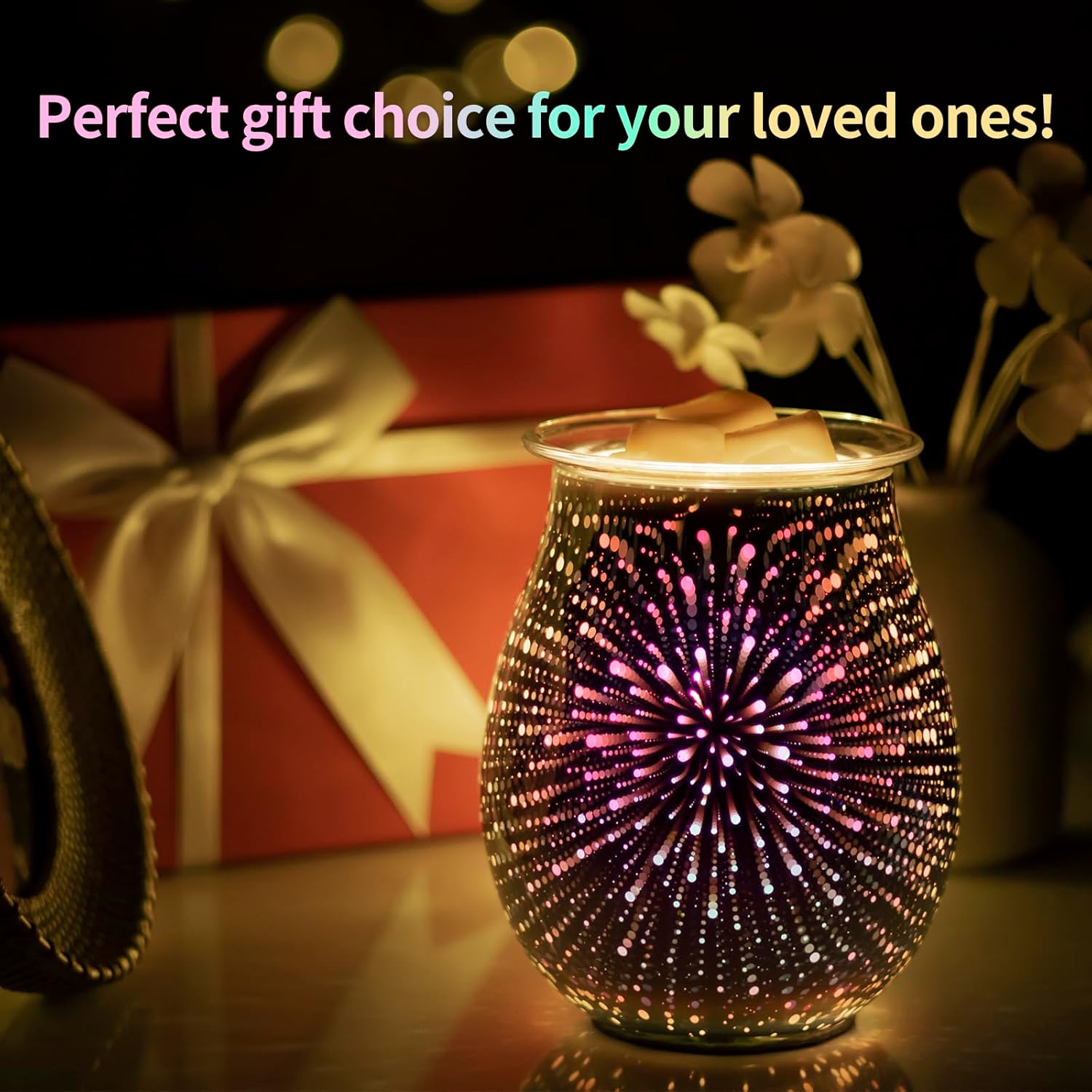 EQUSUPRO 3D Glass Wax Melter Warmer with Fireworks Display