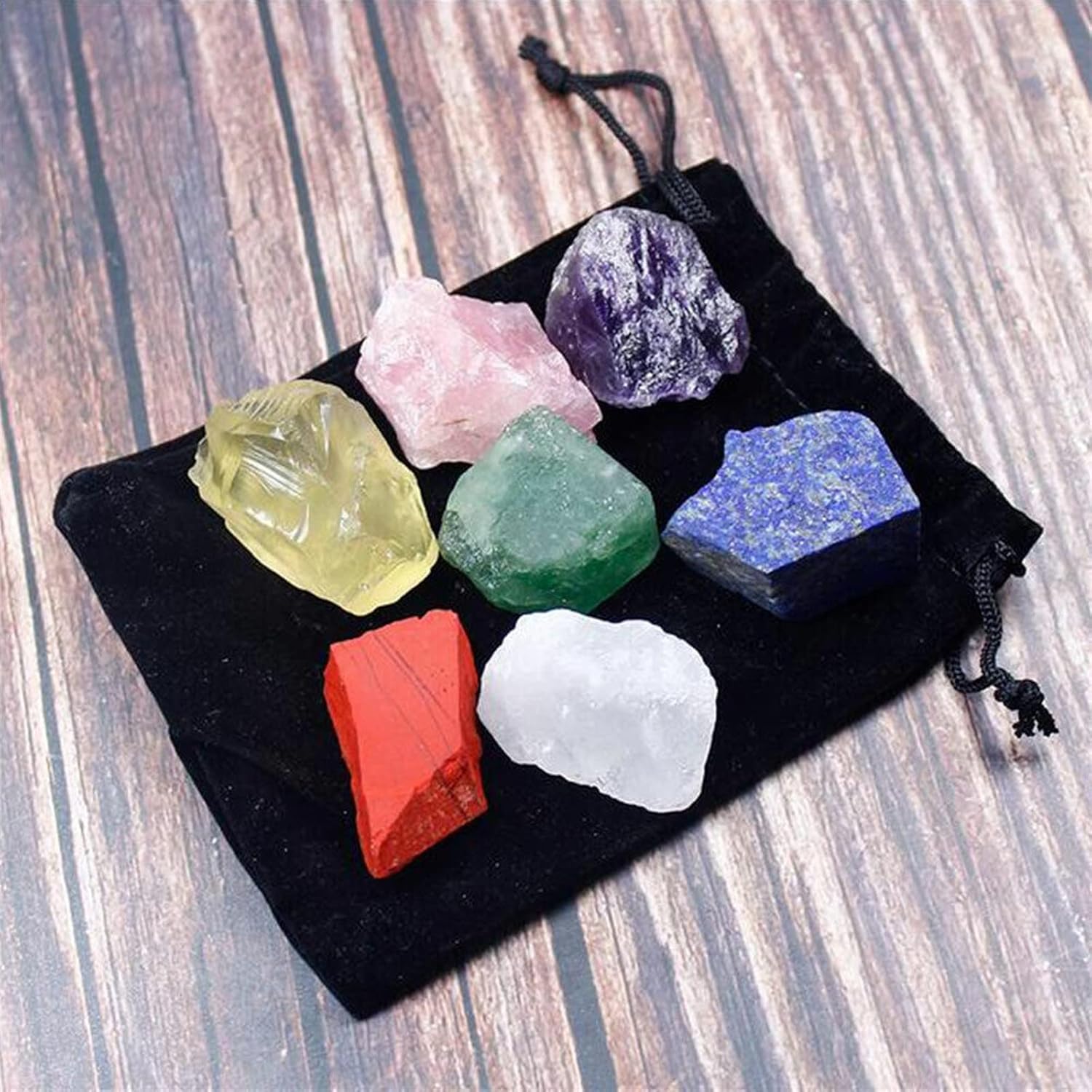 Natural 7 Raw Stones Rough Quartz Crystal Unpolished Collection