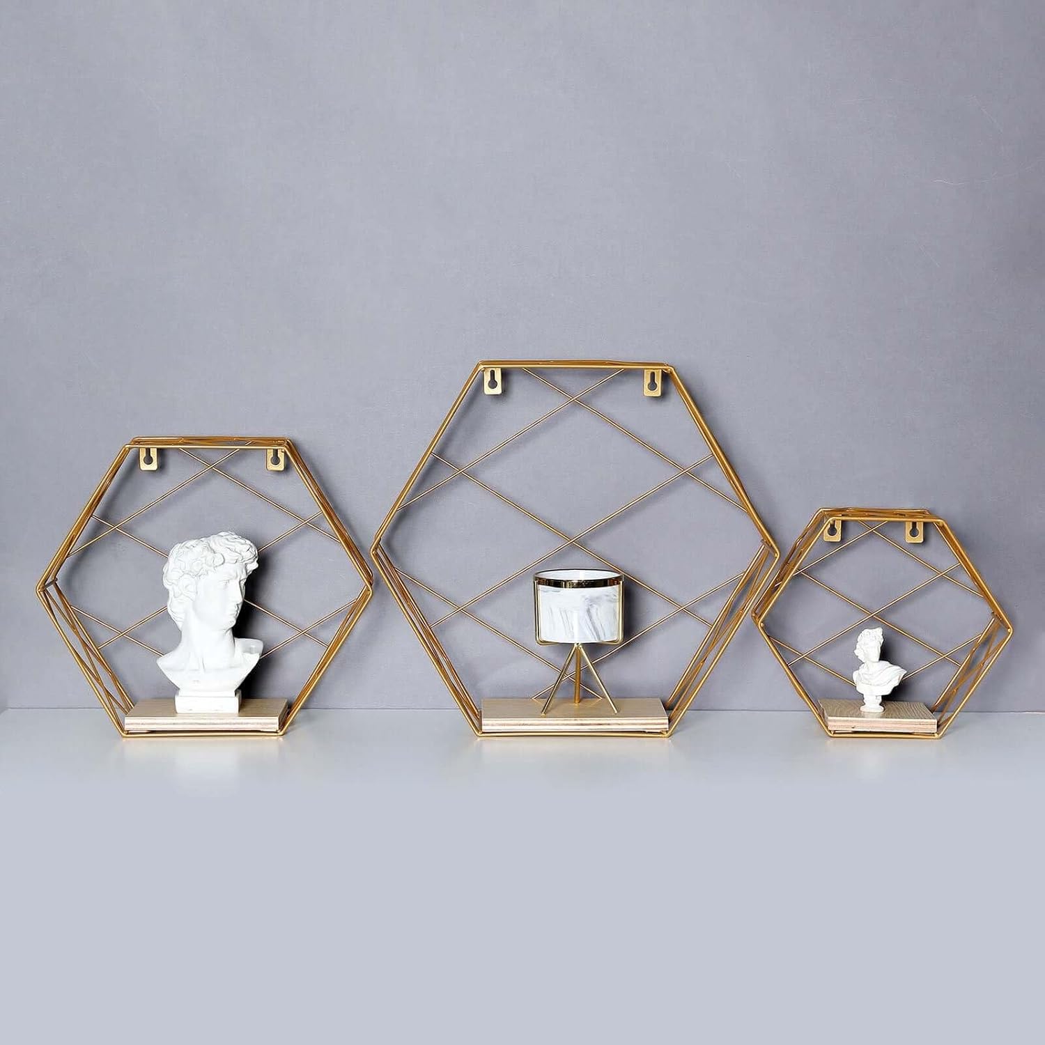 Efavormart 3 Pack Hexagonal Floating Shelves - 9 12 4 Inches