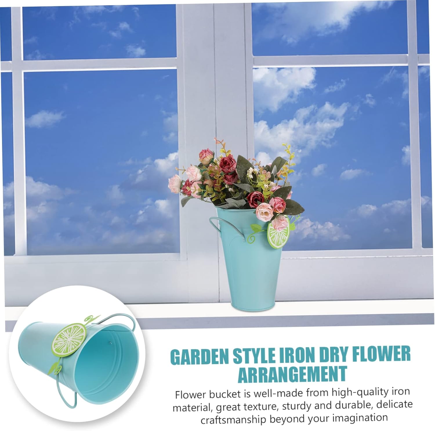 Milisten Iron Flower Vase for Dried Flowers Rustic Decor