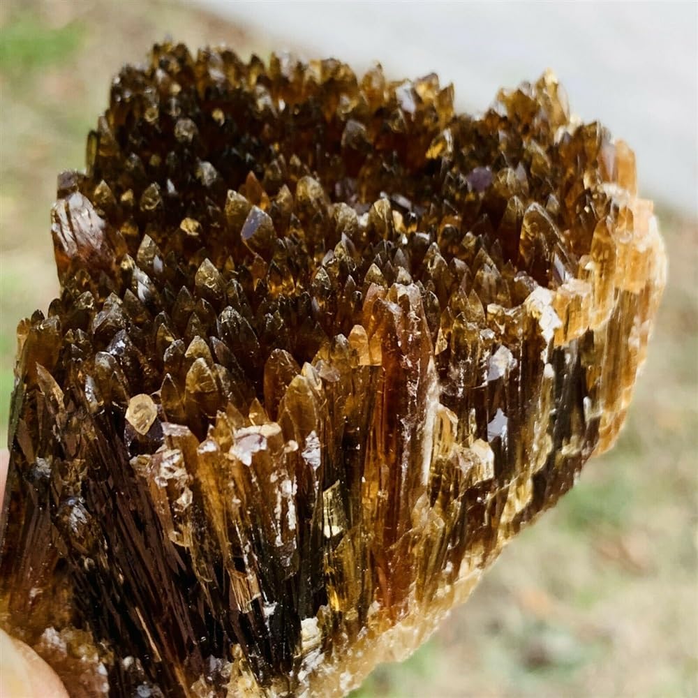 KatLin Natural Amber Calcite Cluster Energy Decoration Stone