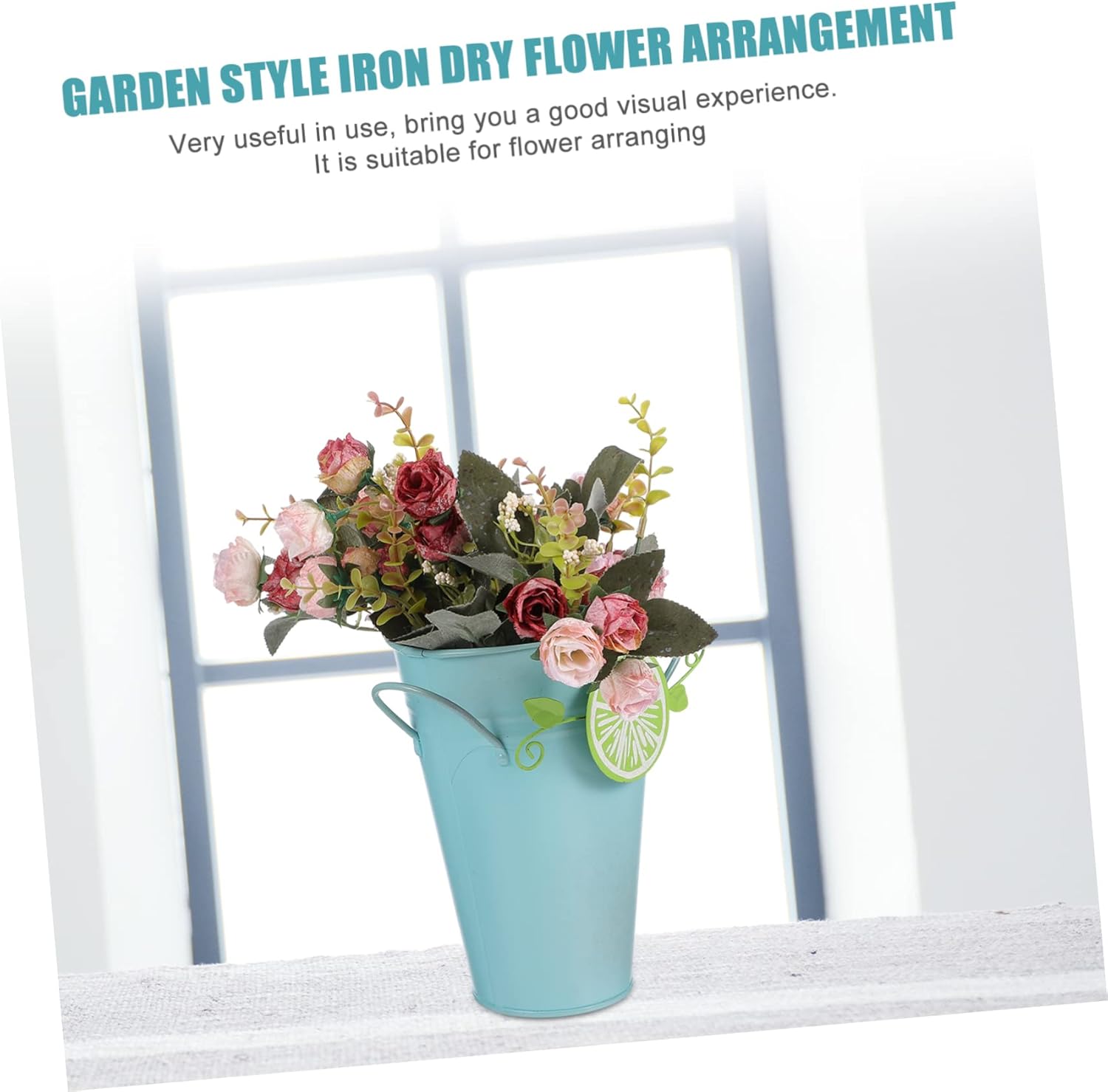 CIMAXIC 1pc Floral Vase Rustic Home Decor Iron Vase