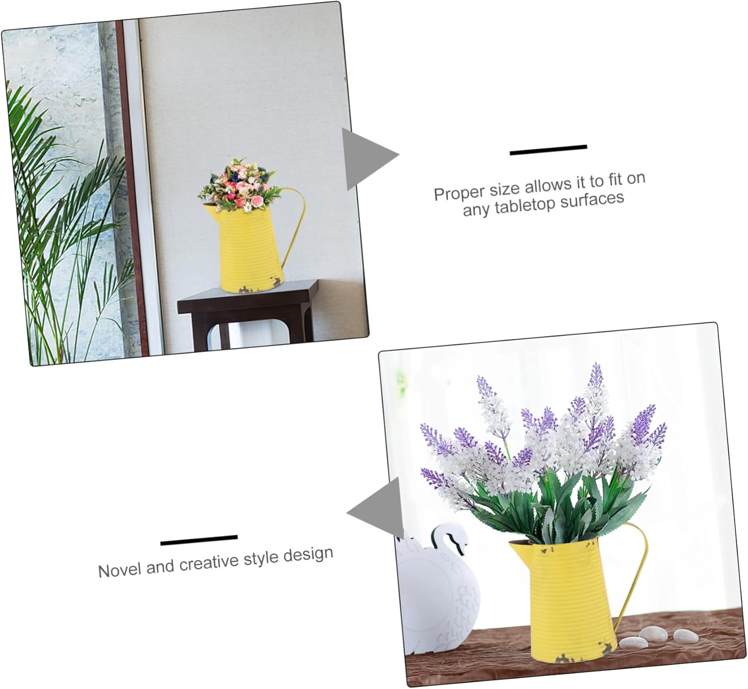 UPKOCH Vintage Iron Flower Vase for Home Decor